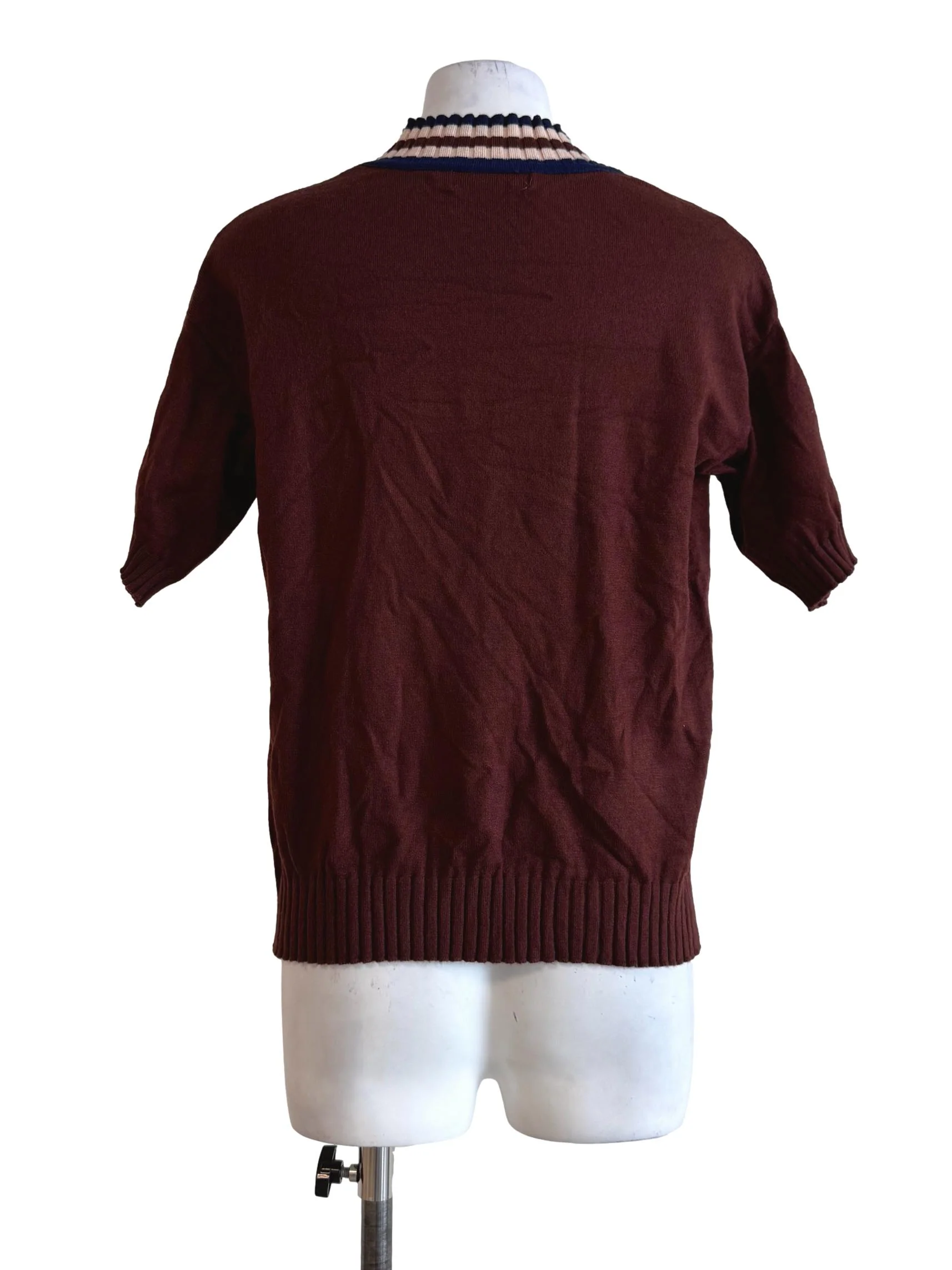 Dark Brown Knitted Turtle Neck Shirt - Image 2
