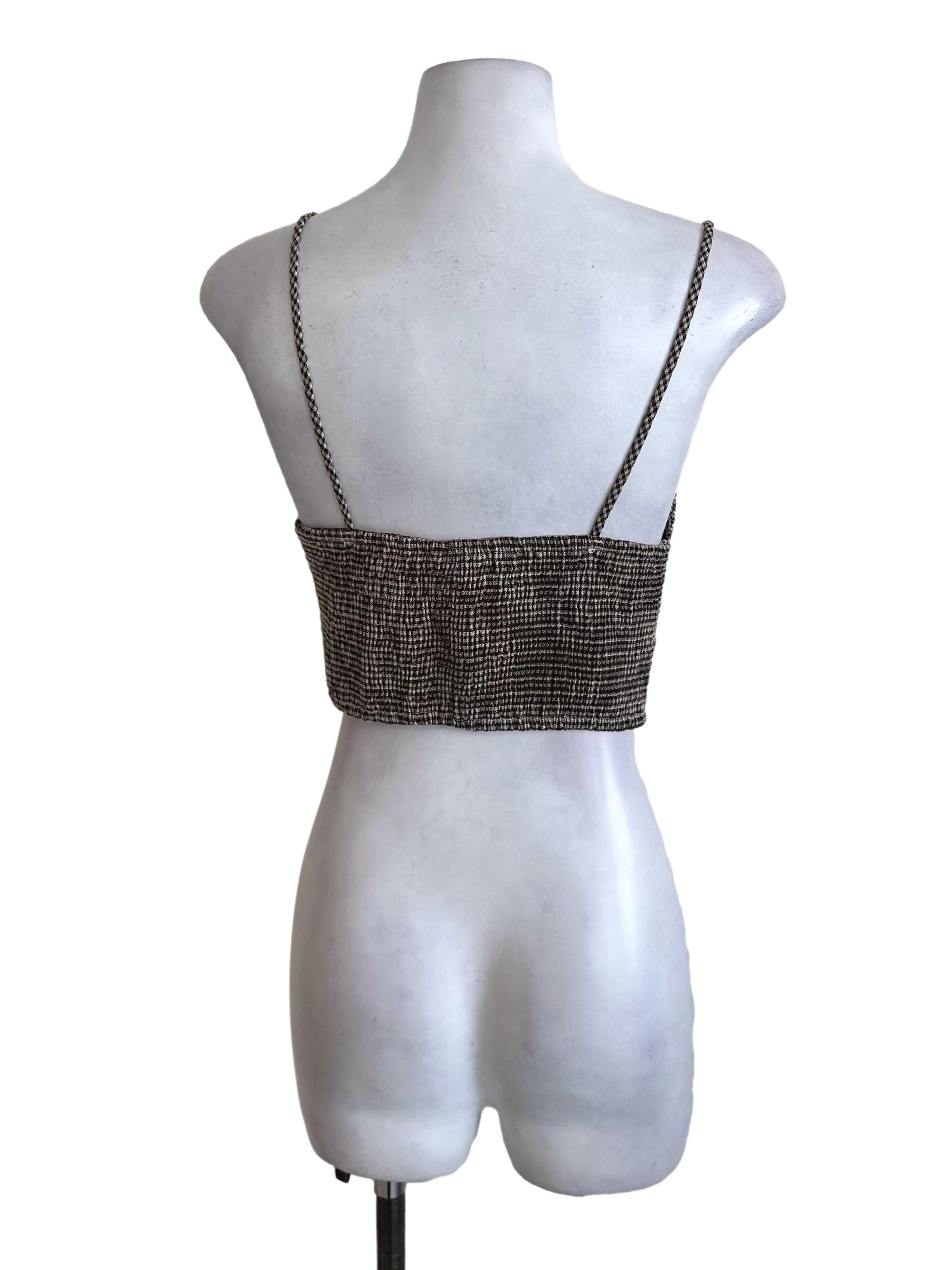 Dark Brown Nailshead Pattern Sweetheart Top TEM - Image 2