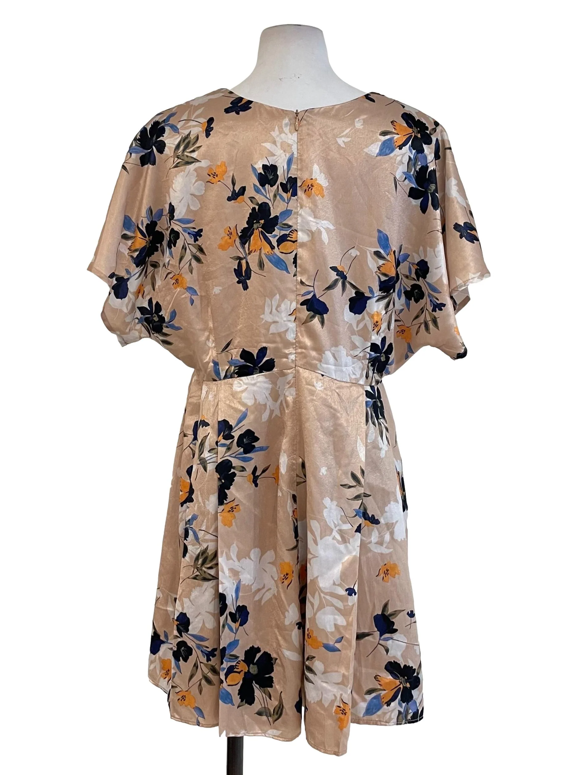 Dark Champagne Floral Satin Romper - Image 2