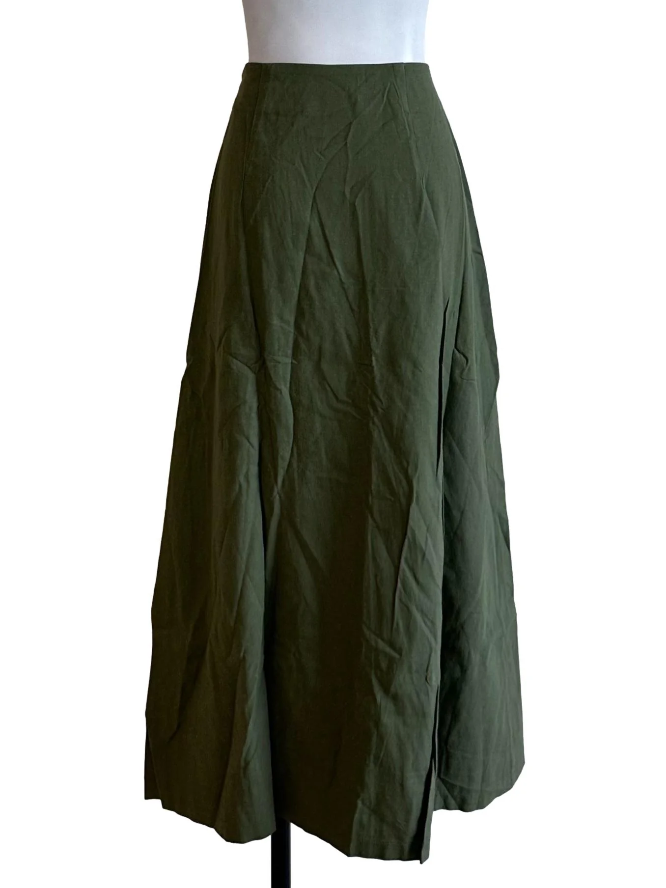 Dark Green Button Slit Skirt - Image 2