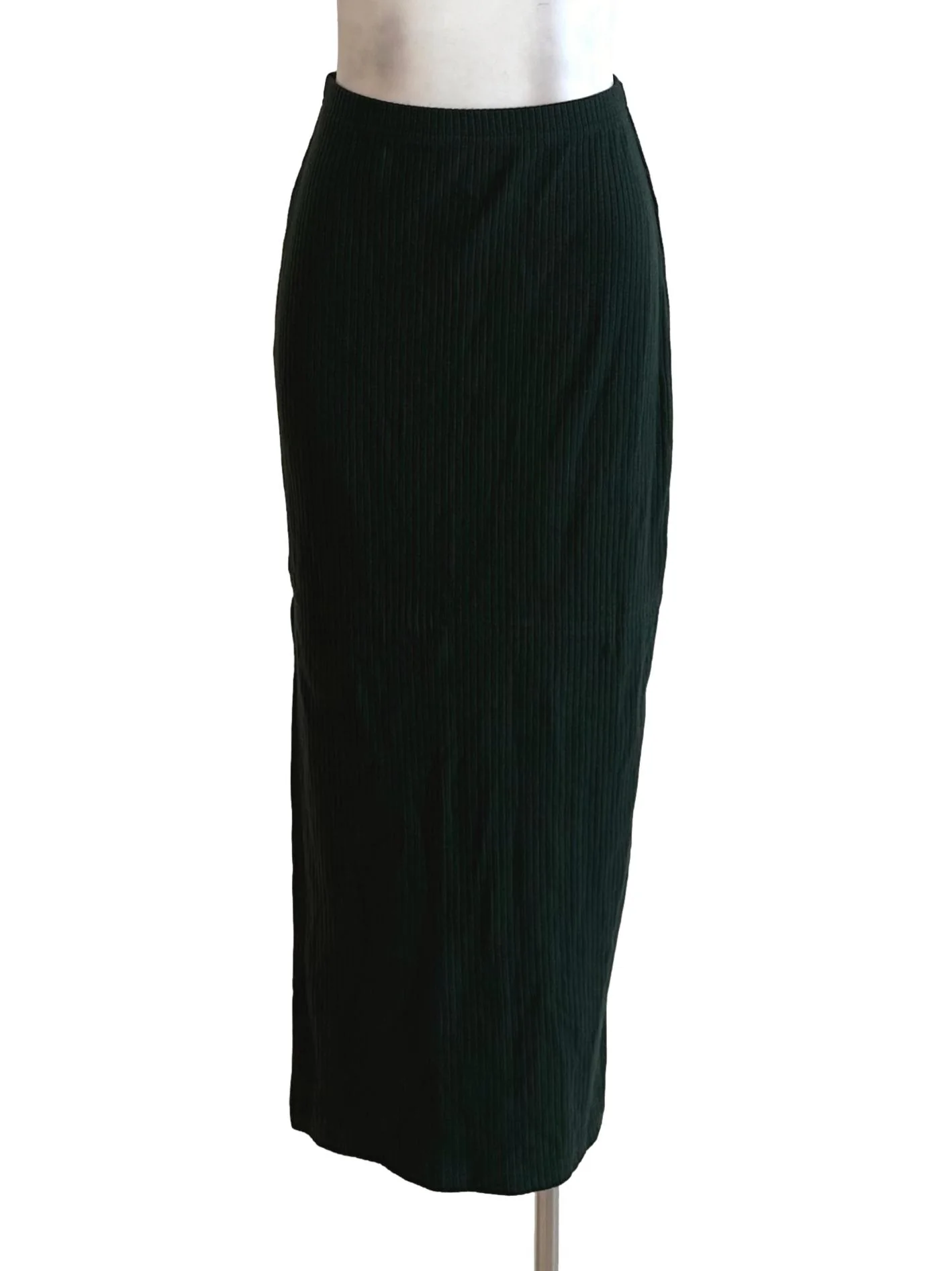 Dark Green Knit Pencil Skirt