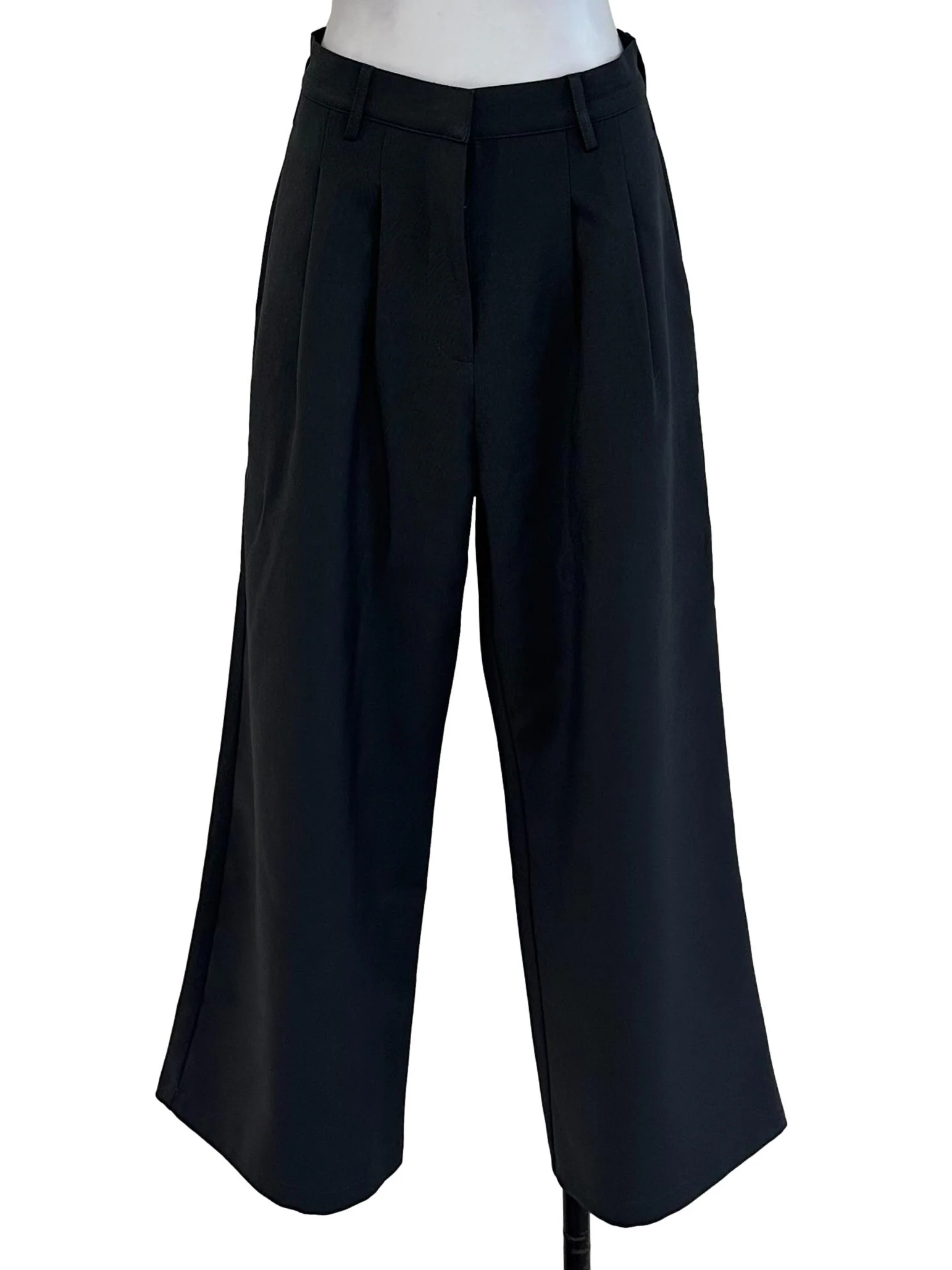 Dark Grey Box Pleated Pants