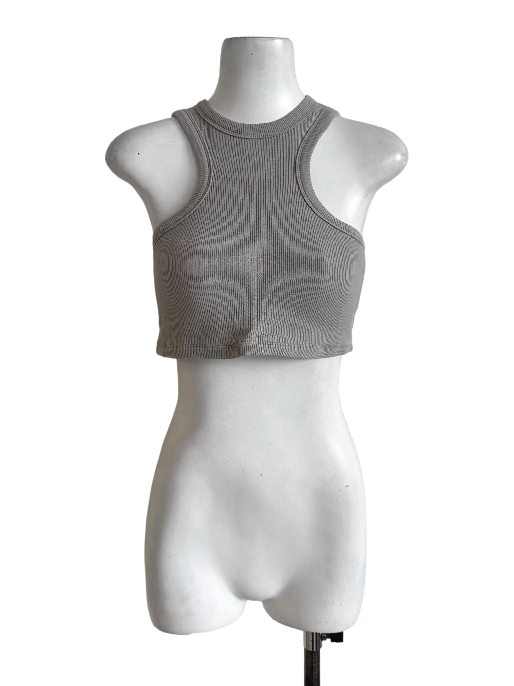 Dark Grey Knit Halter Tank Top YHF