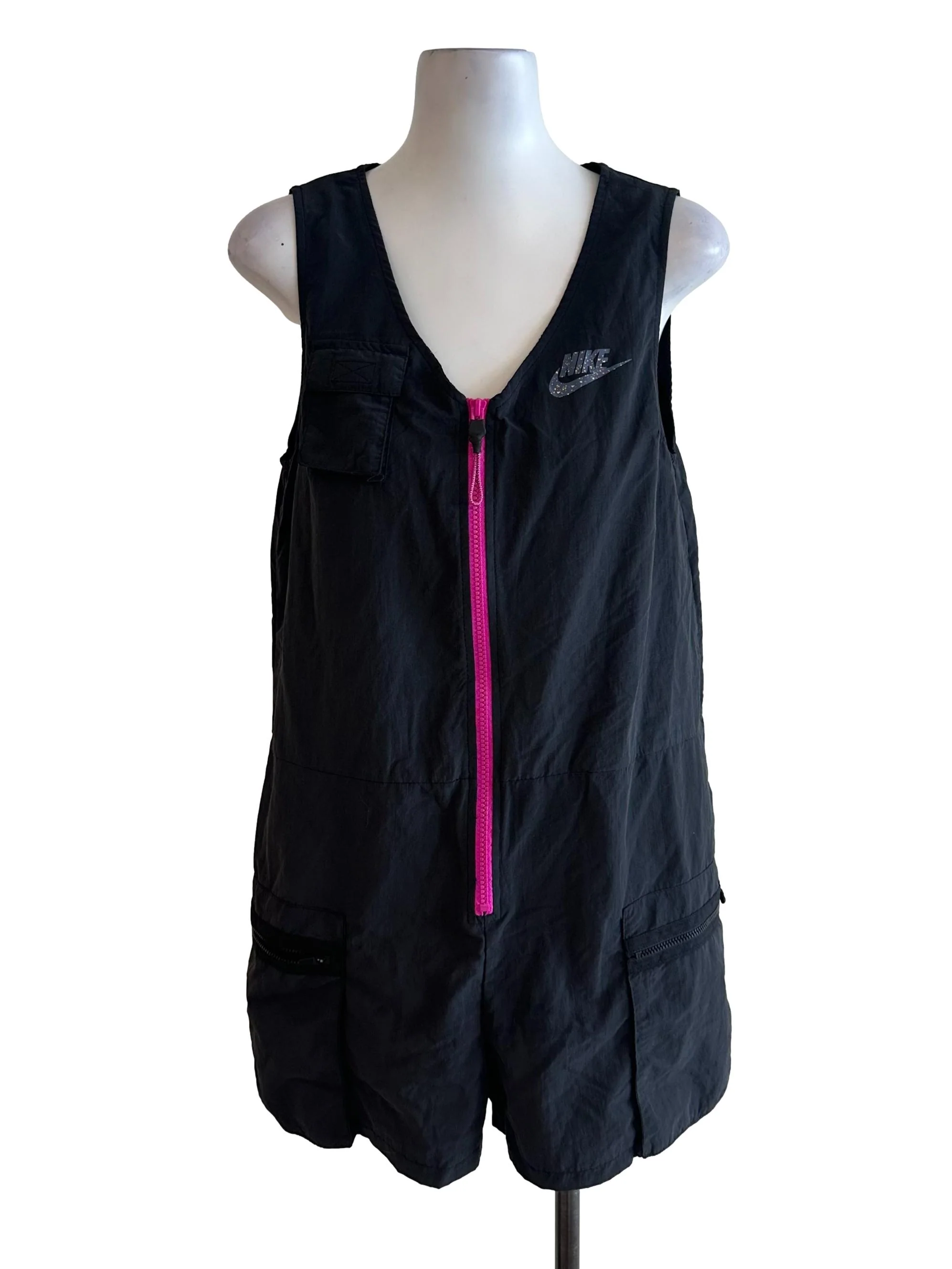 Dark Grey V Neck Zipped Rompers