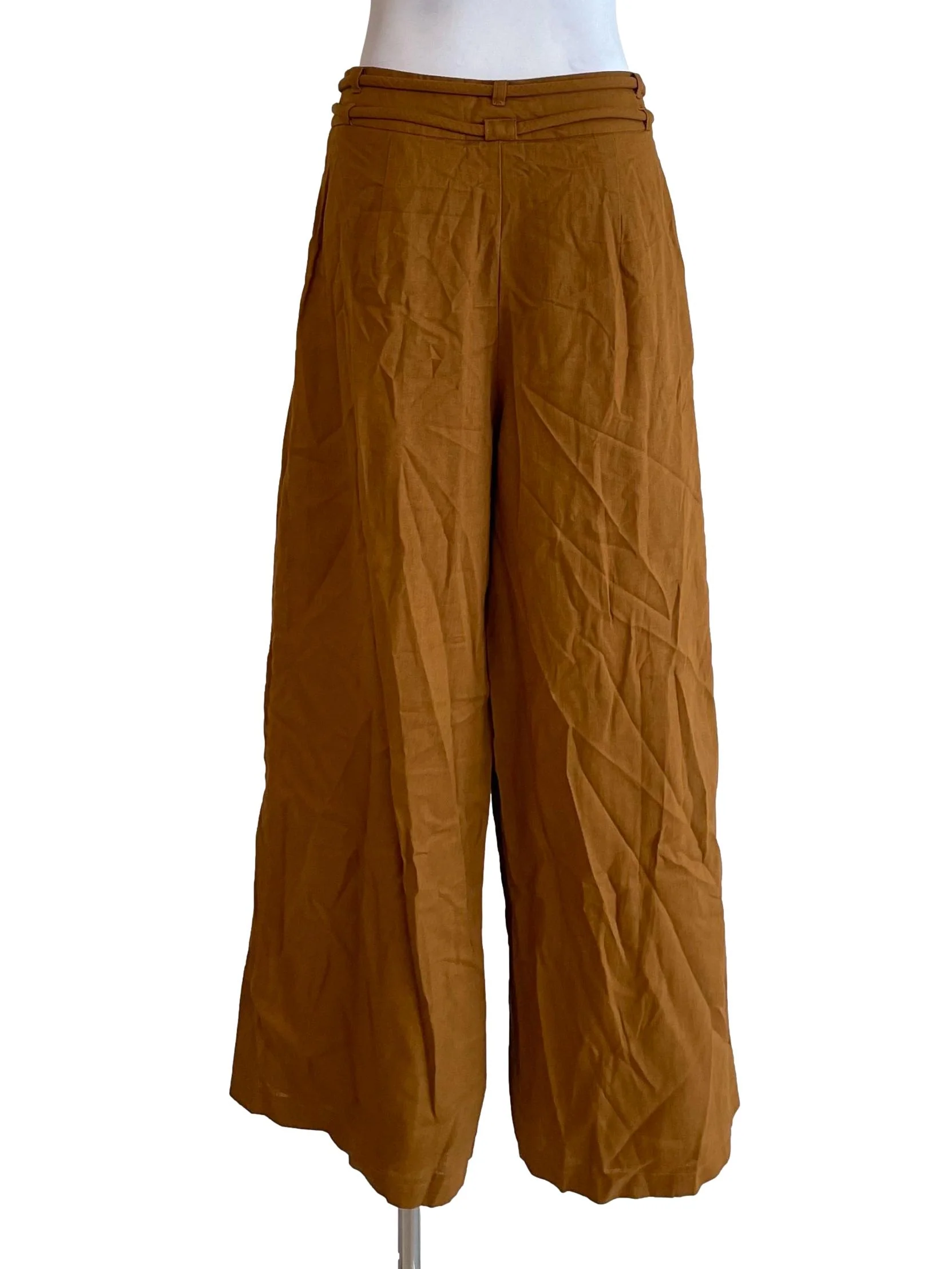 Dark Honey Tie Knot Wide Leg Pants - Image 2