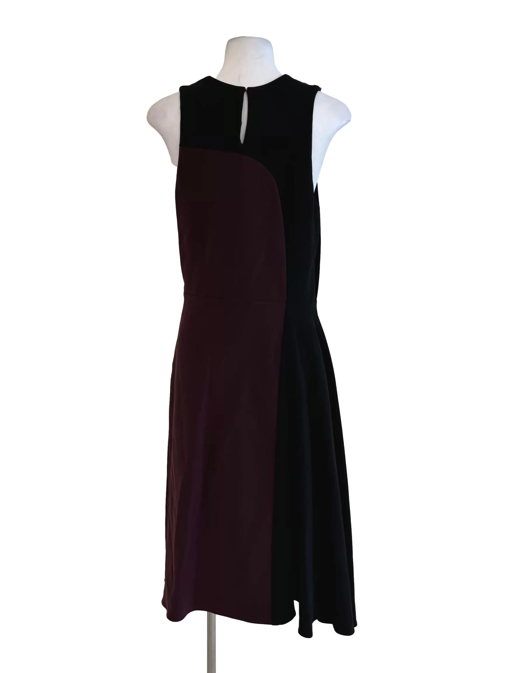 Dark Plum Black Sleeveless A-Line Dress - Image 2