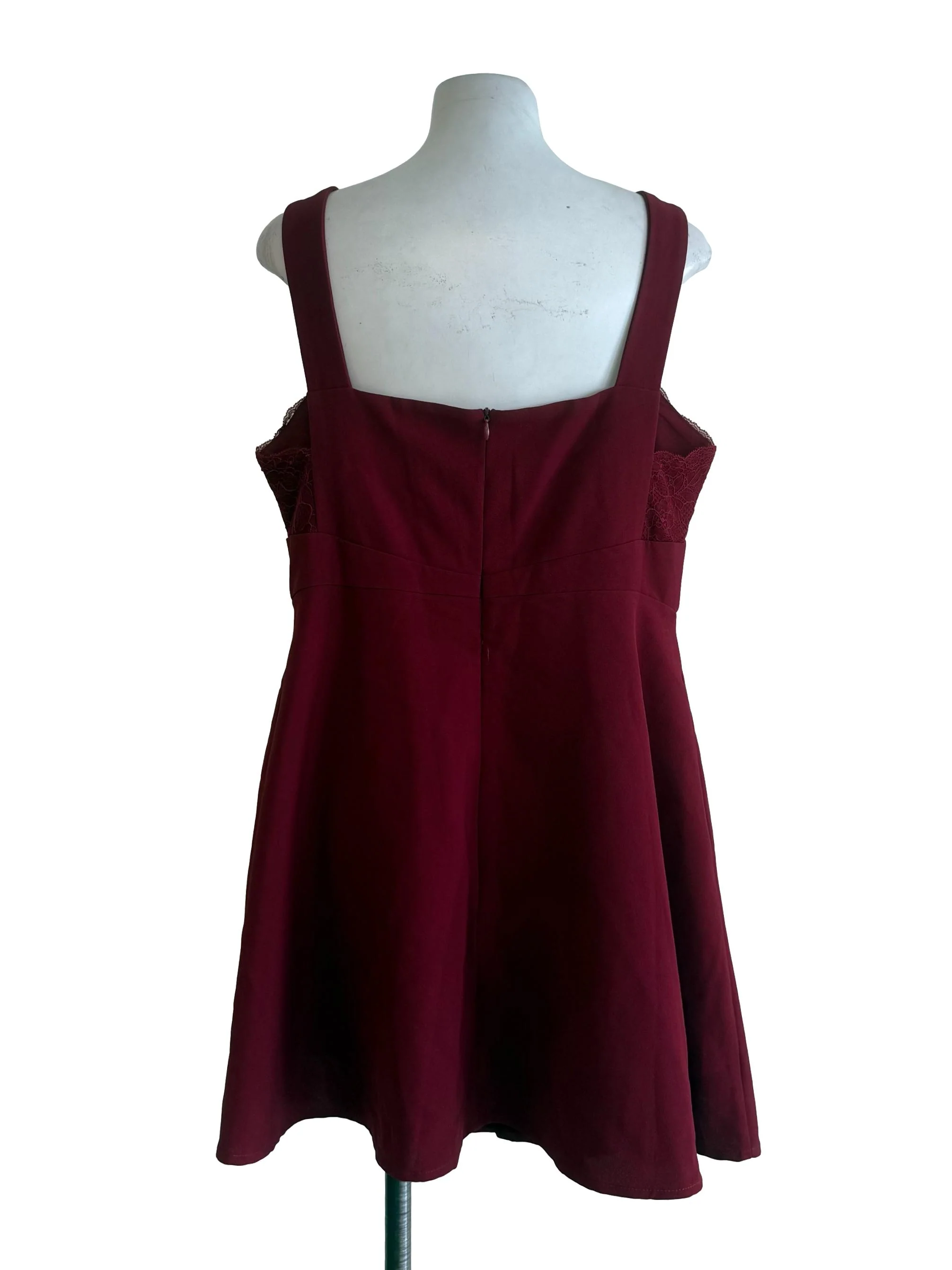 Dark Red High Waist Romper - Image 2