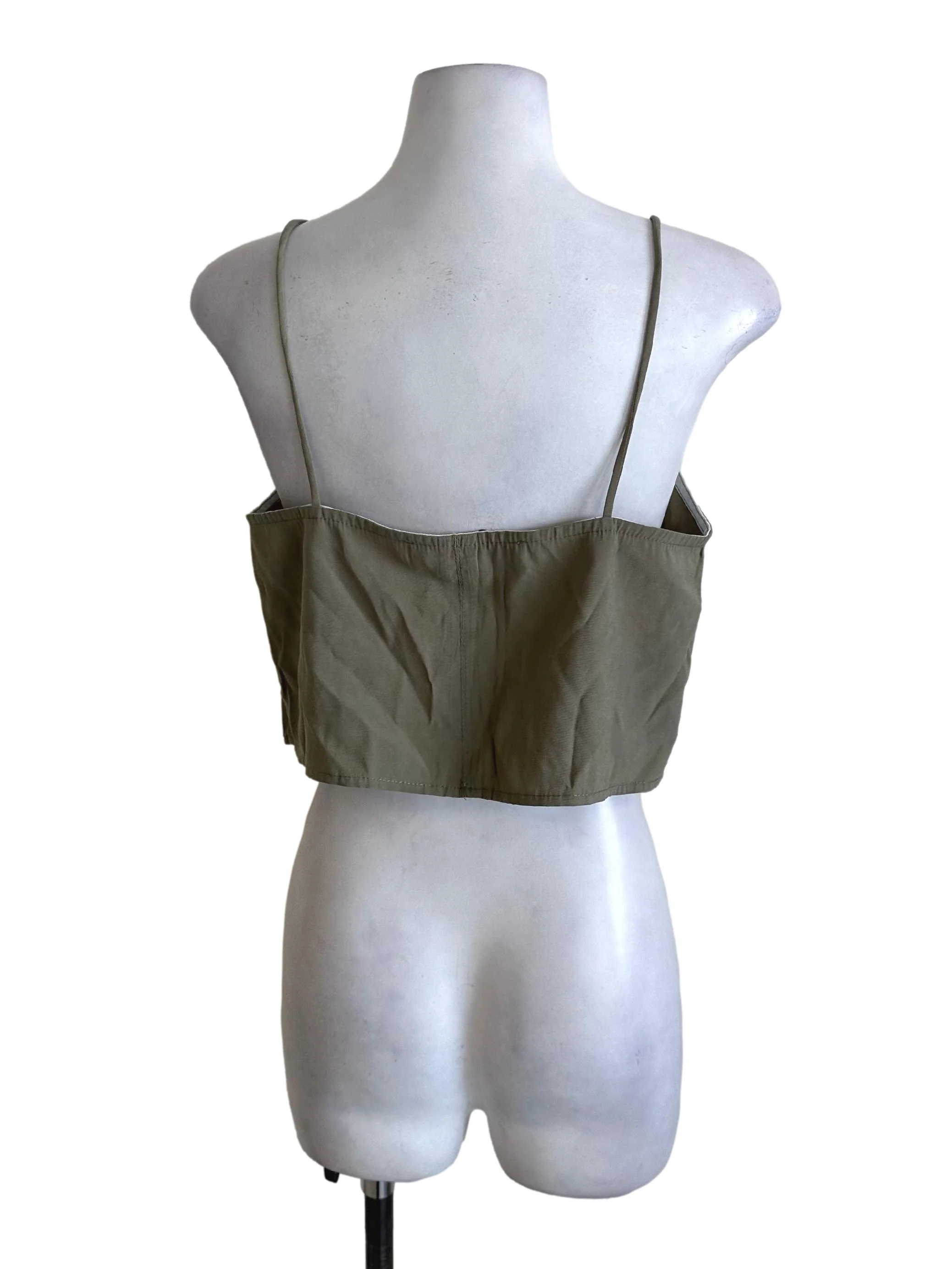 Dark Sage Green Square Neck Top TEM - Image 2