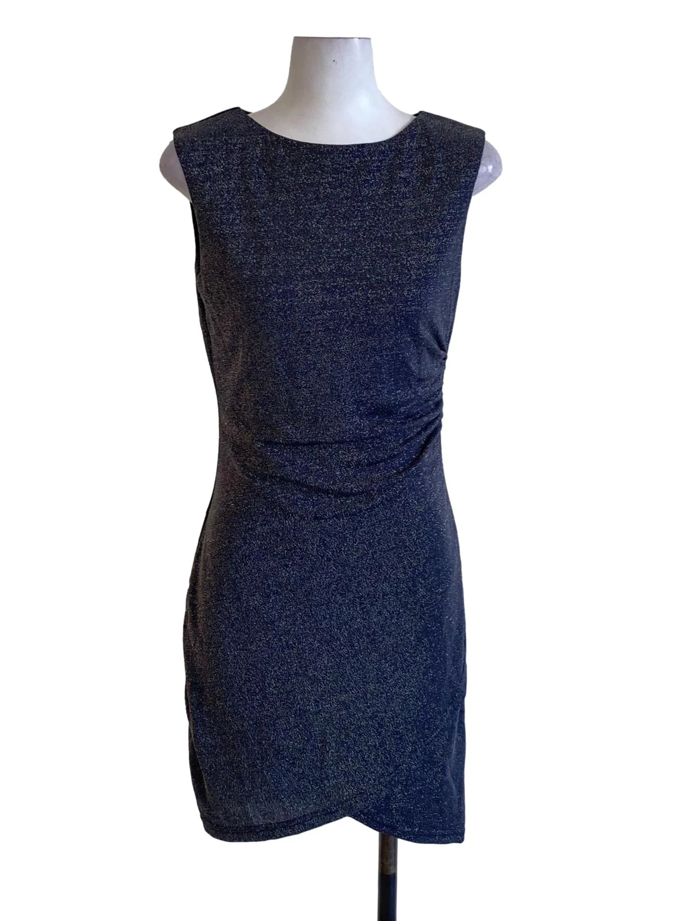 Dark Shadow Grey Shimmery Wrap Bodycon Dress