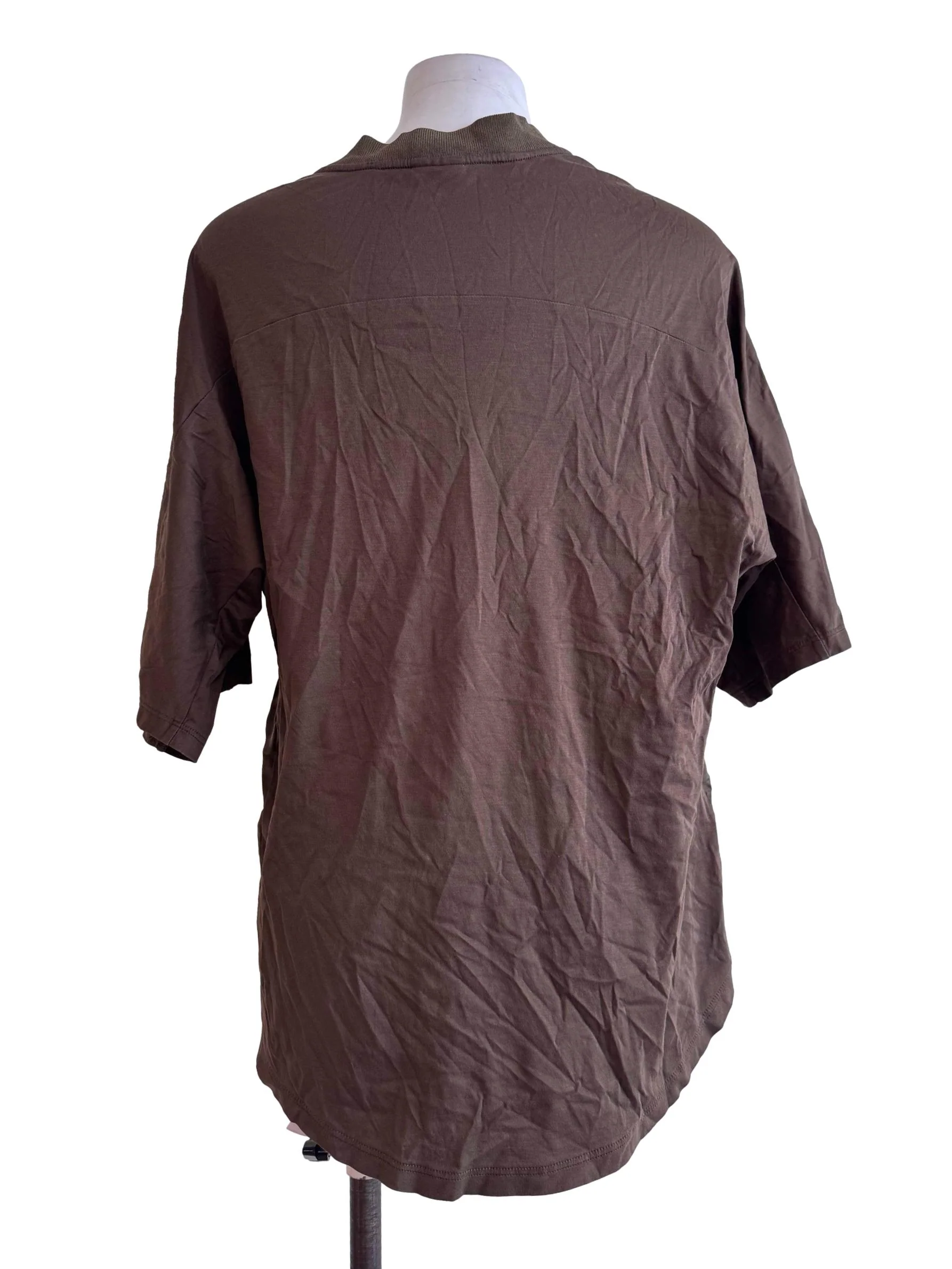 Deep Chocolate Green Oversized Crew-Neck T-Shirt - Image 2