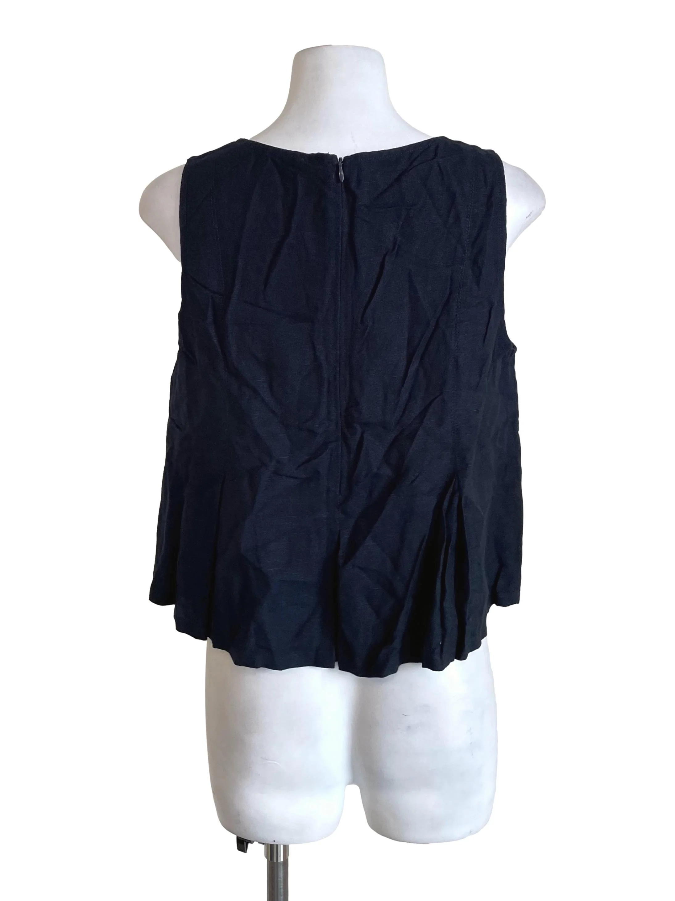 Deep Navy Pleated Tent Top - Image 2