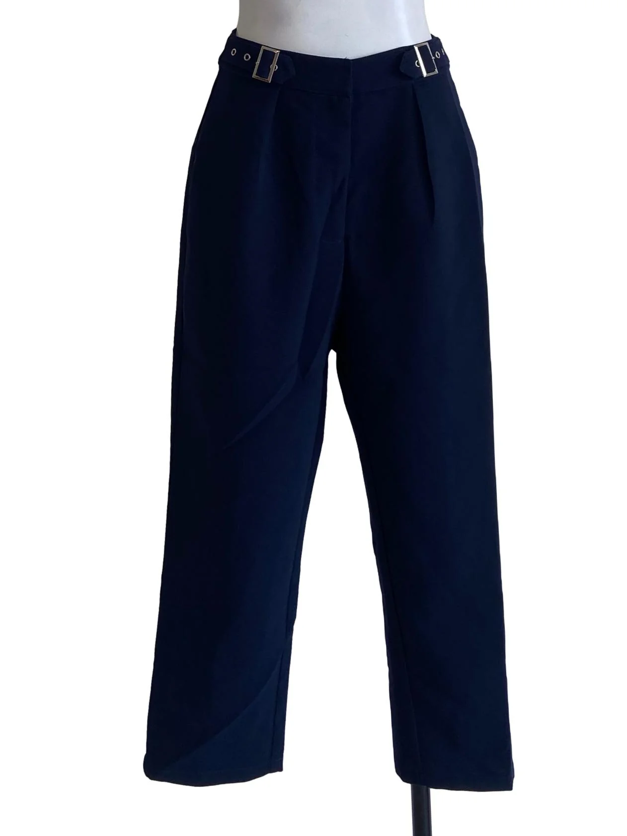 Denim Blue Pegged Formal Pants