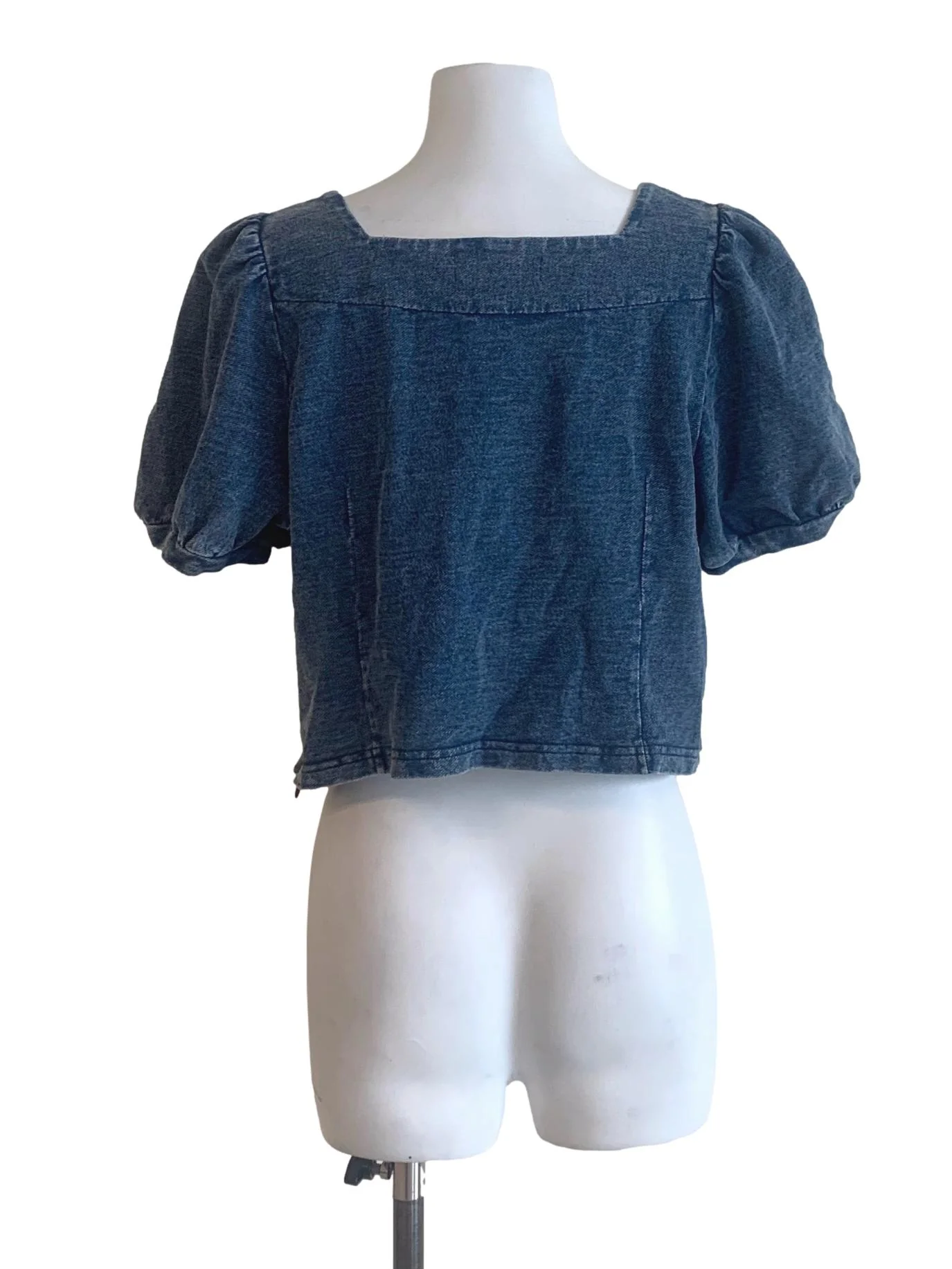 Denim Blue Puff Sleeves - Image 2