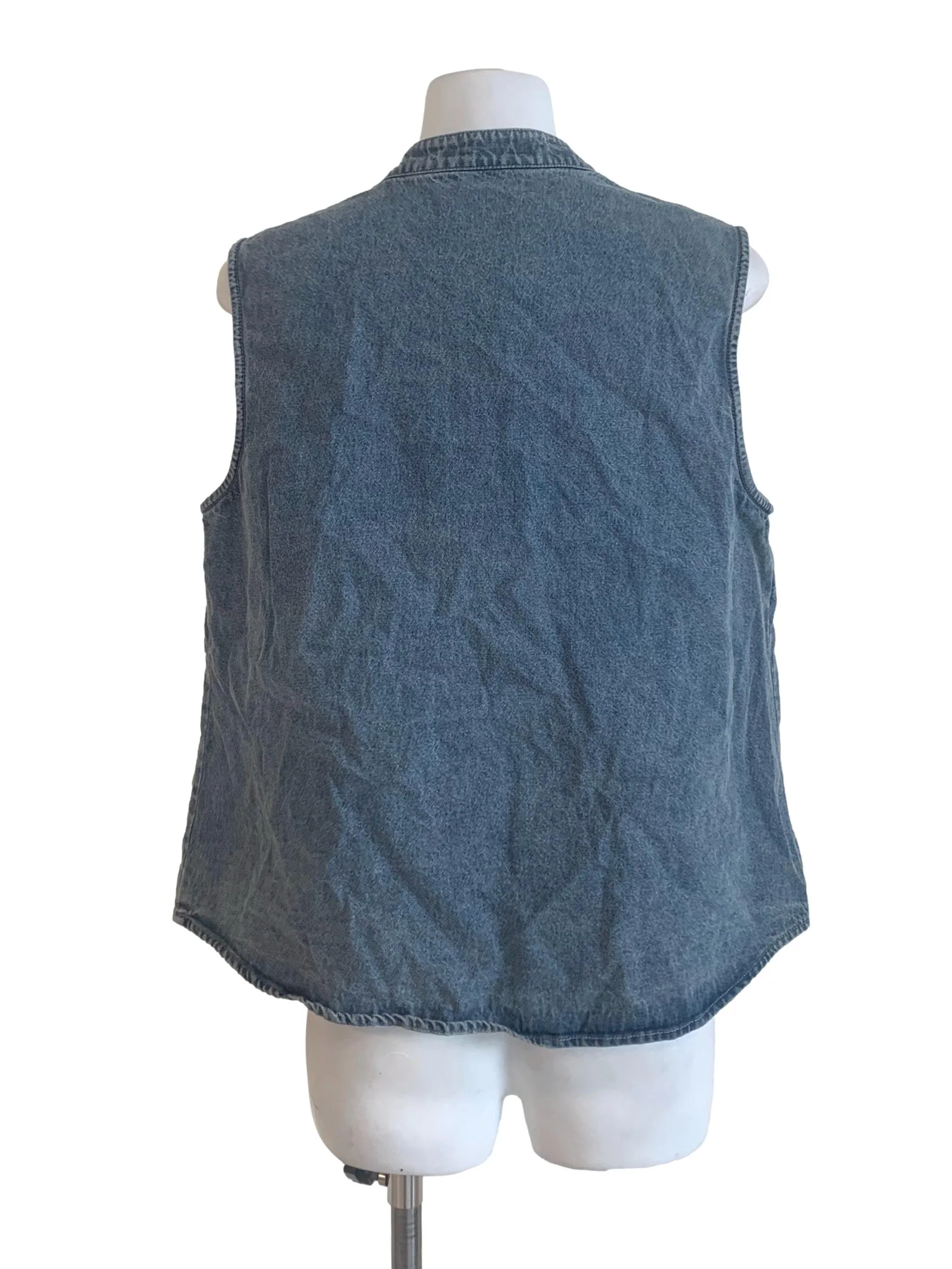 Denim Blue Round Neck Vest - Image 2