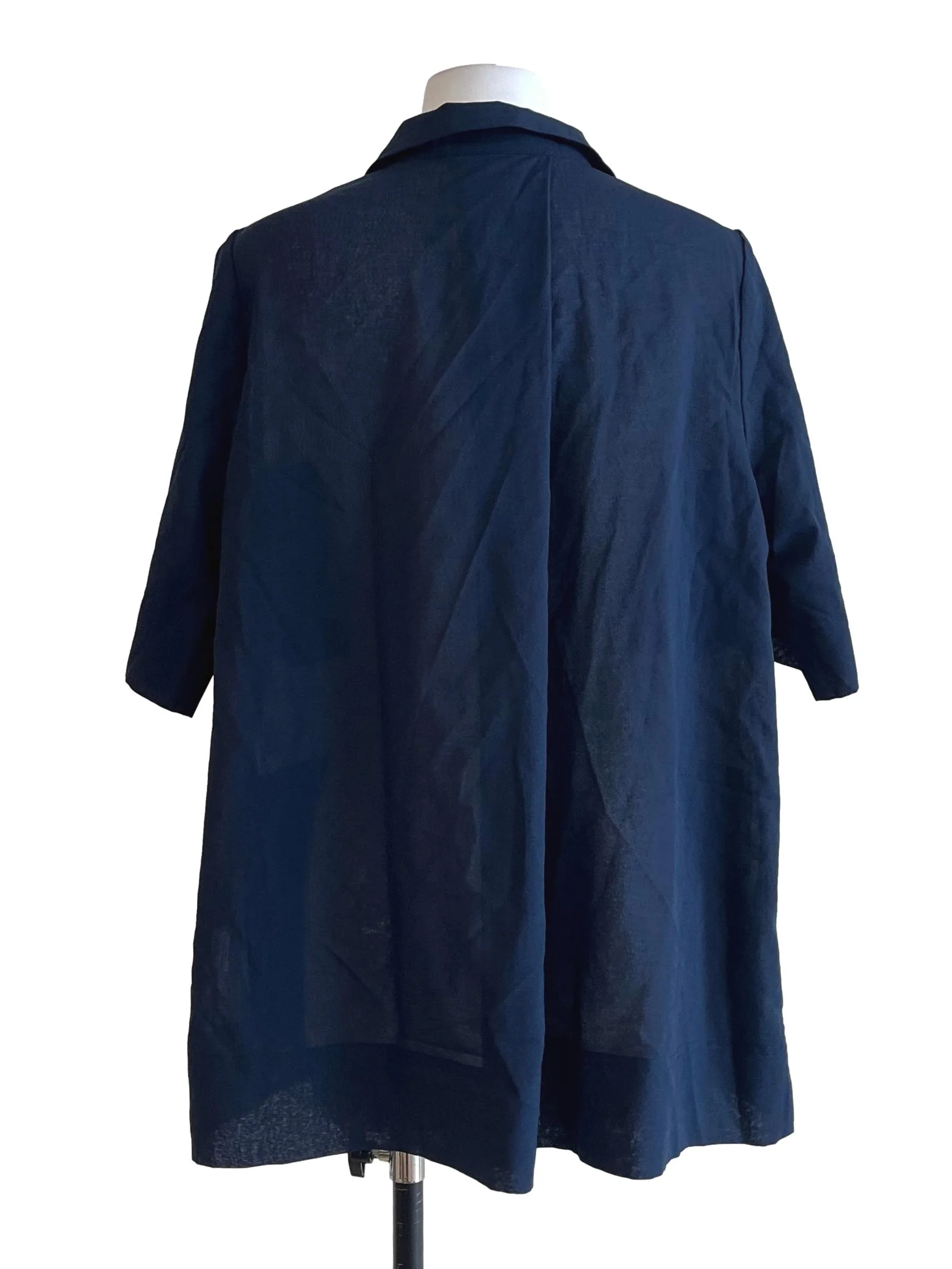 Denim Blue Short Sleeve Oversized Shirt - Image 2