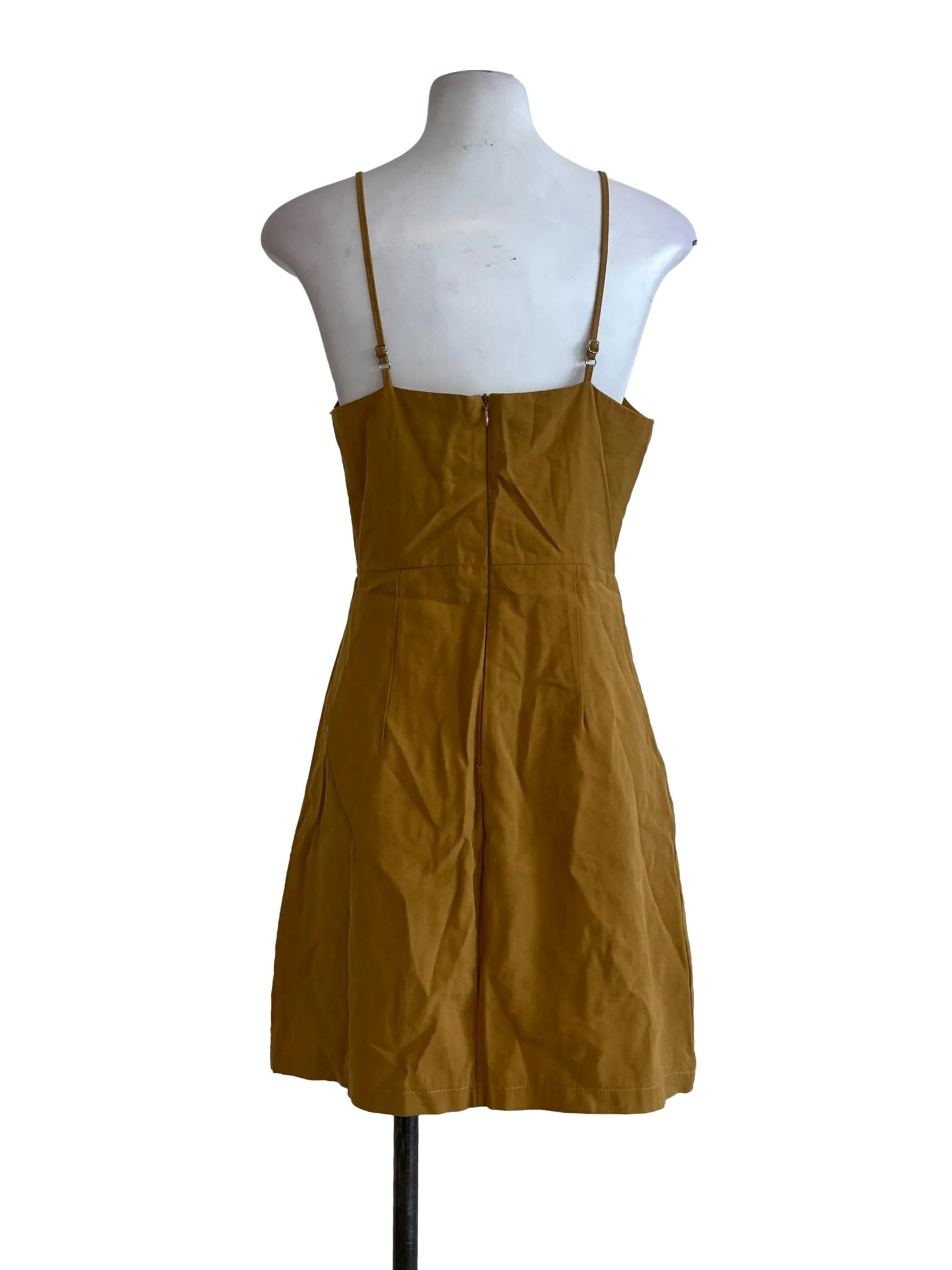 Dijon Yellow Spaghetti Strap Empire Dress - Image 2