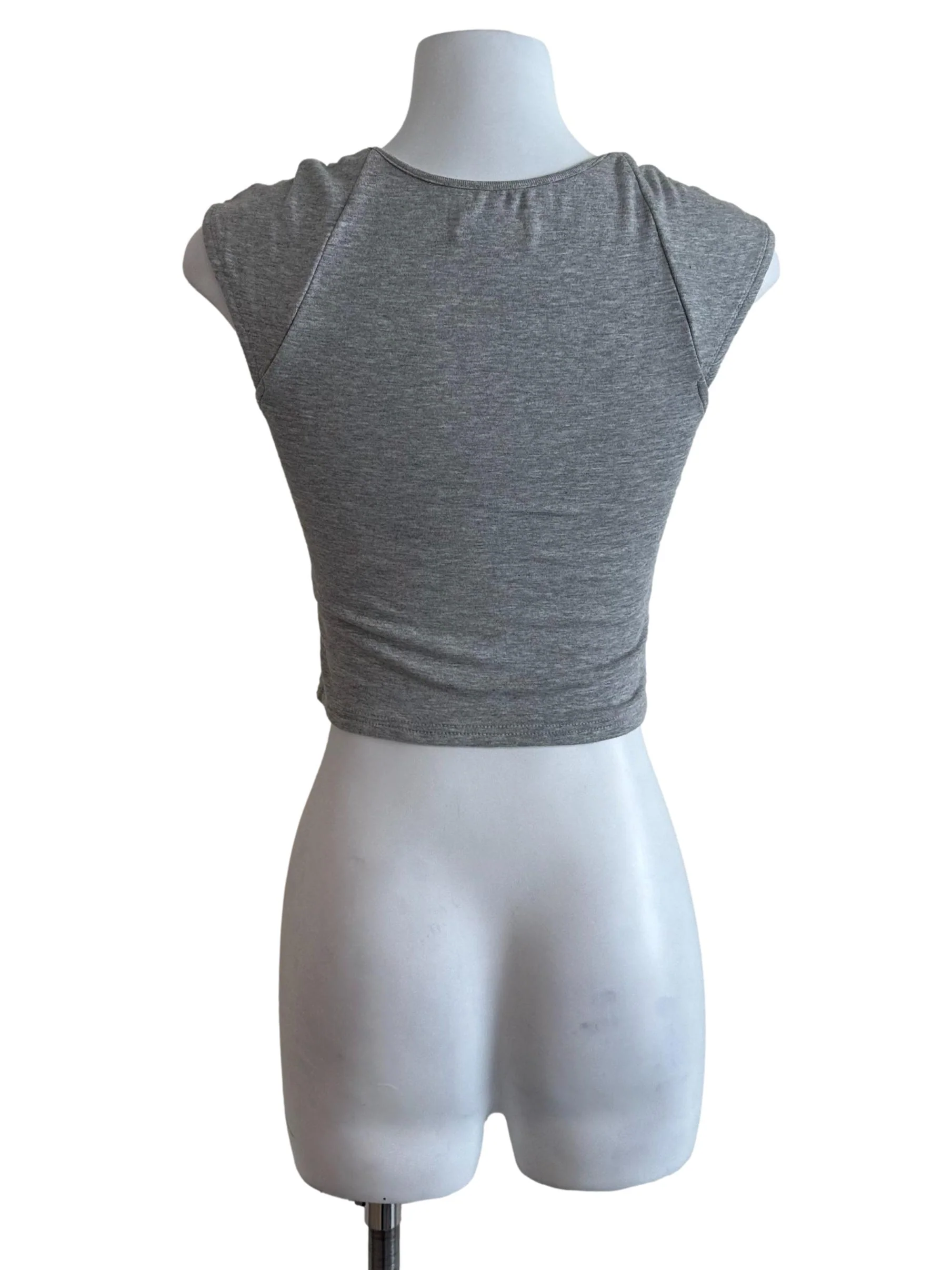 Dove Grey Casual Fitted Top - Image 2