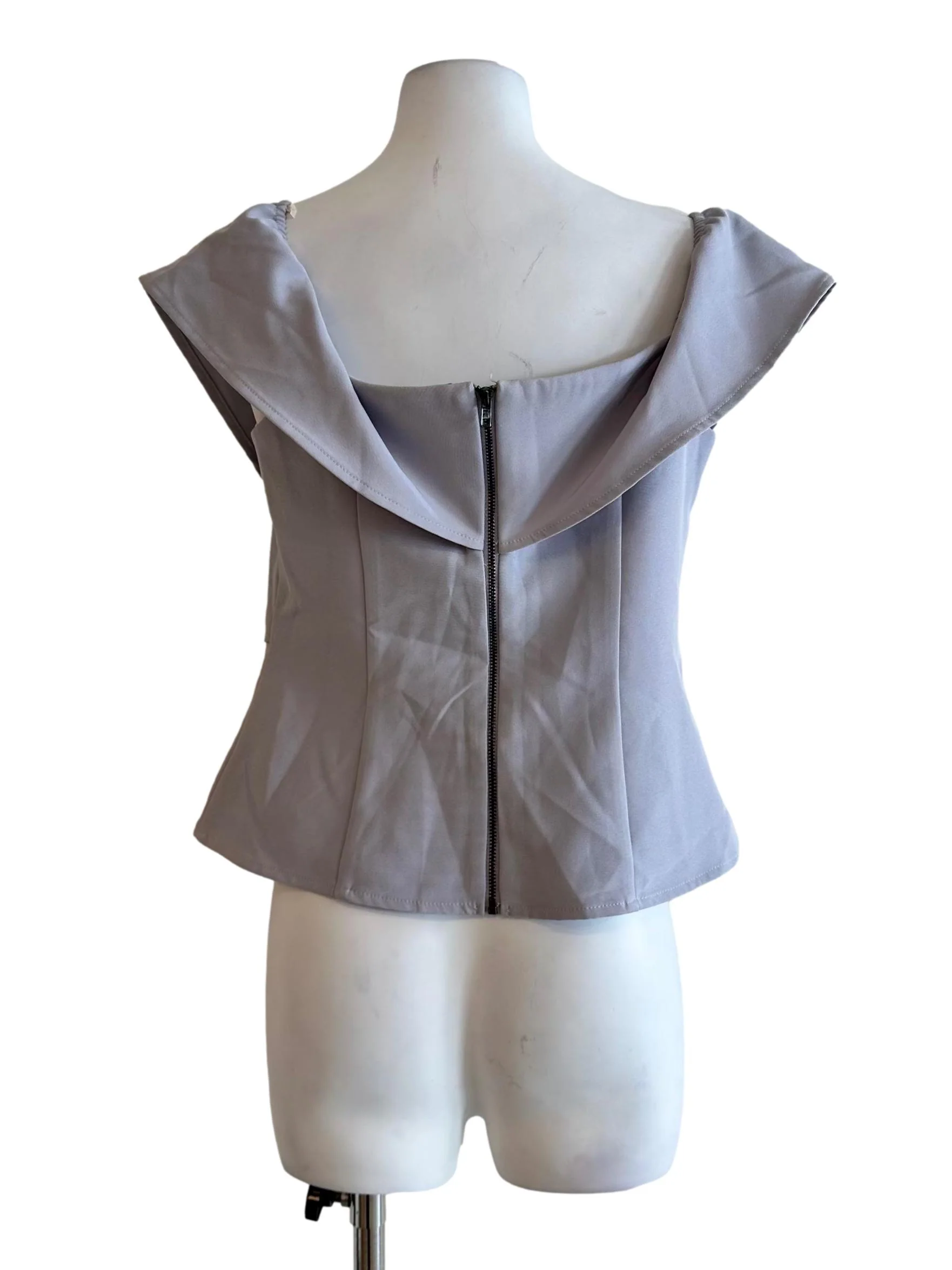 Dove Grey Off Shoulder Top LB - Image 2
