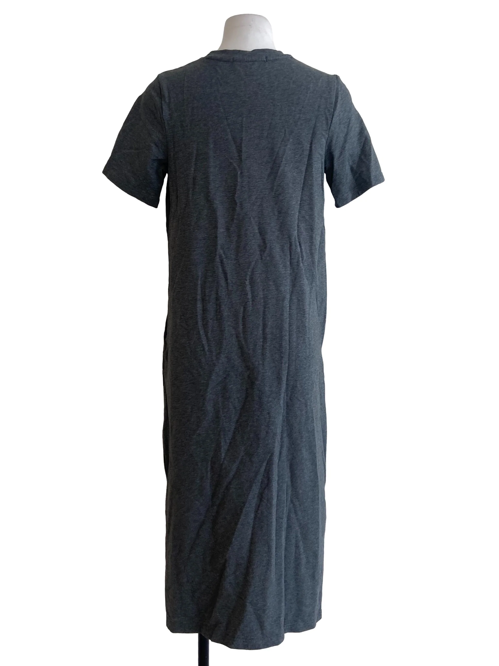 Dove Grey Twill Empire Dress - Image 2
