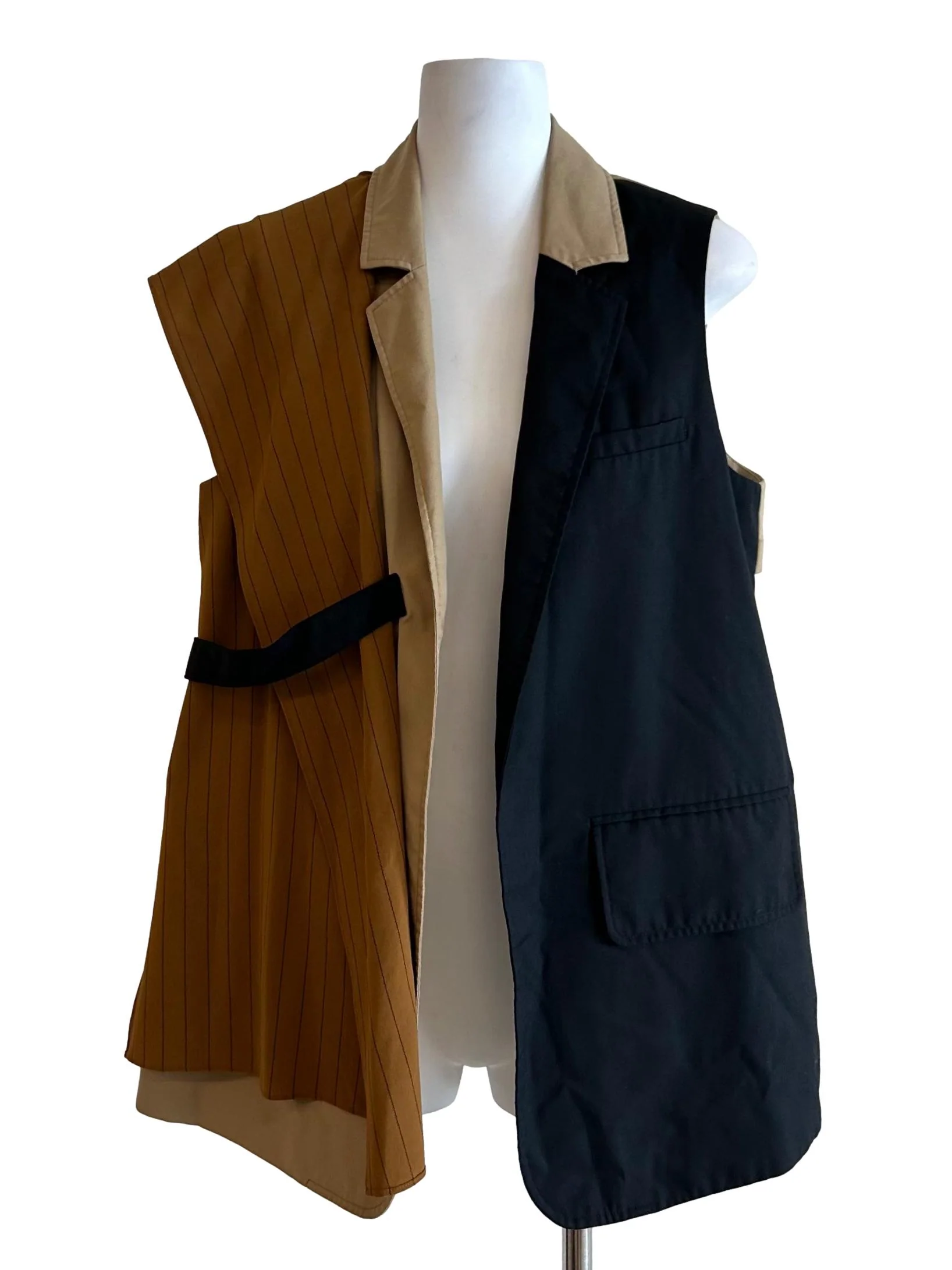 Drape Combo Gillet In Khaki & Black CSN
