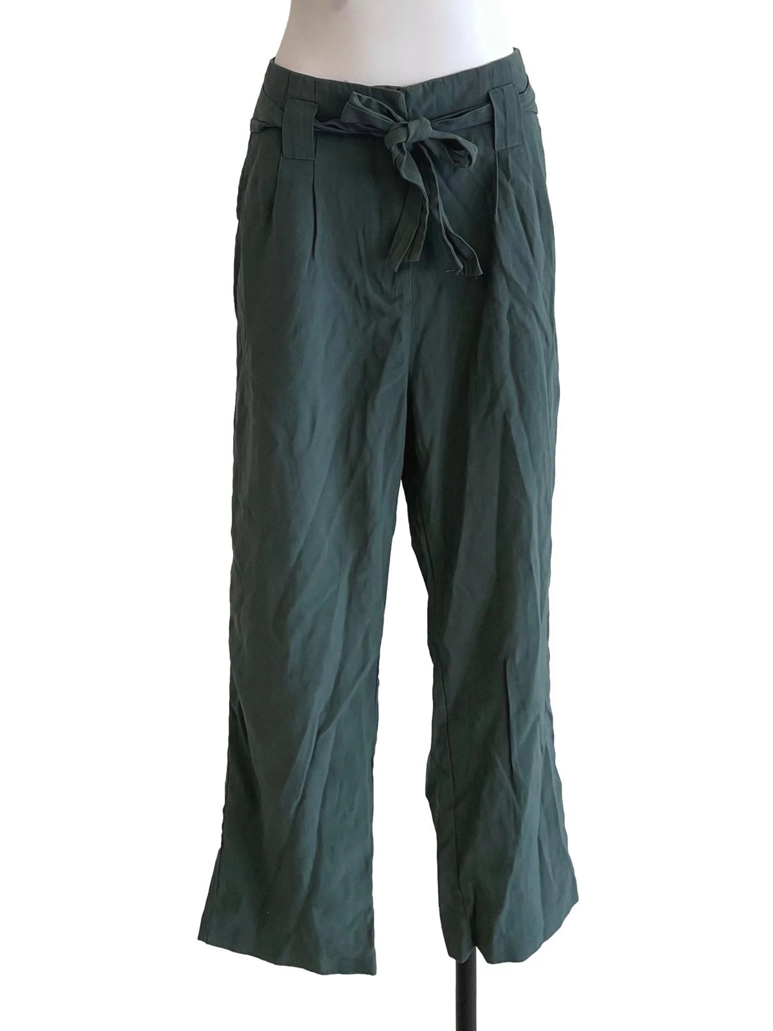 Dull Fern Tie Bow Baggy Trousers