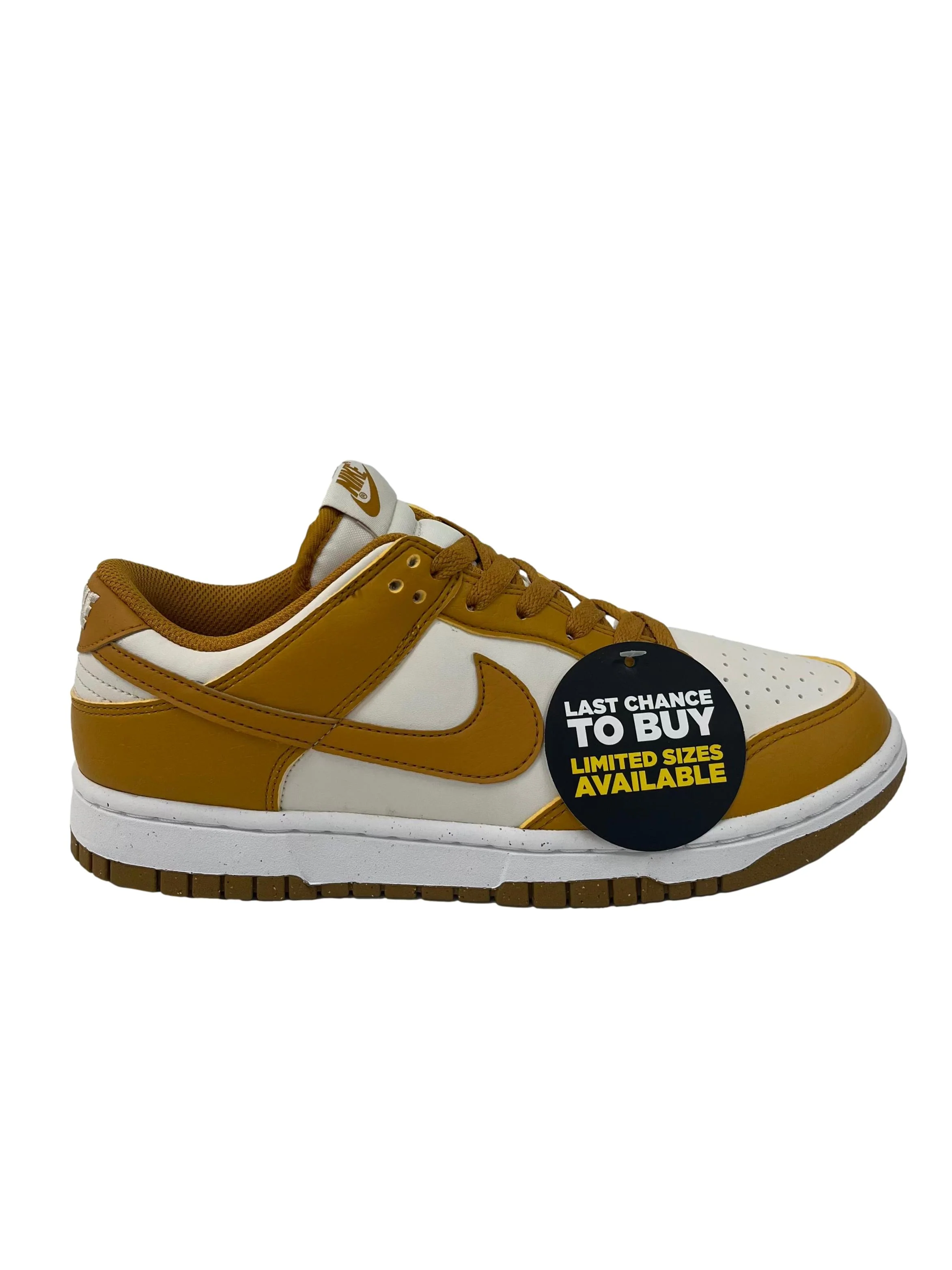 Dunk Low Next Nature Phantom Gold Suede White Sneakers - Image 2