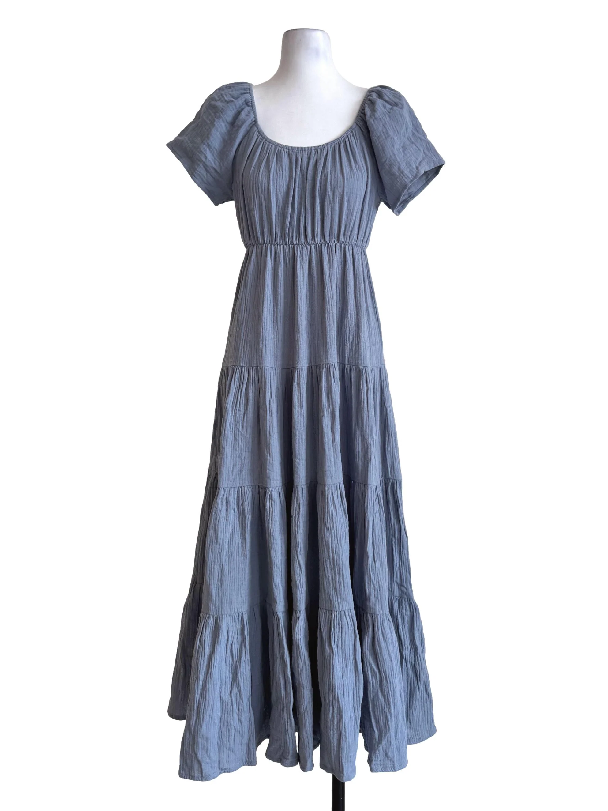 Dusk Blue Tiered Maxi Dress