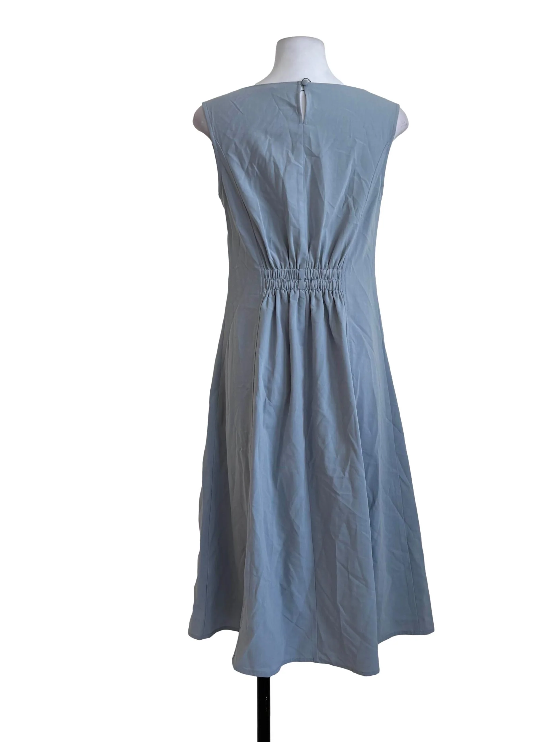 Dusty Blue Cinched Waist Dress - Image 2