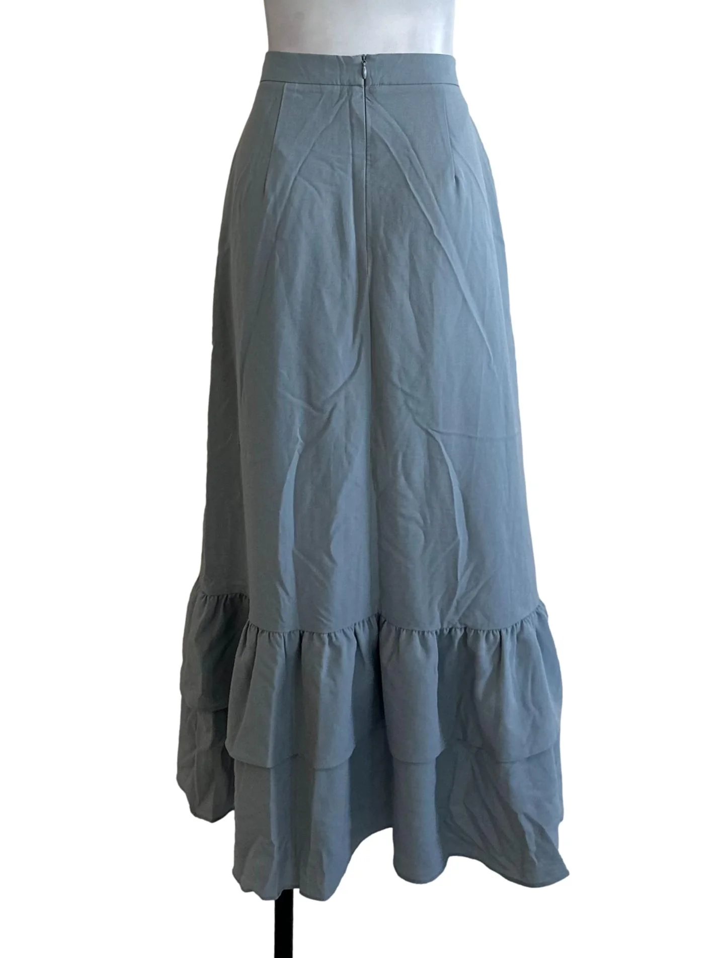 Dusty Blue Ruffle Maxi Skirt - Image 2