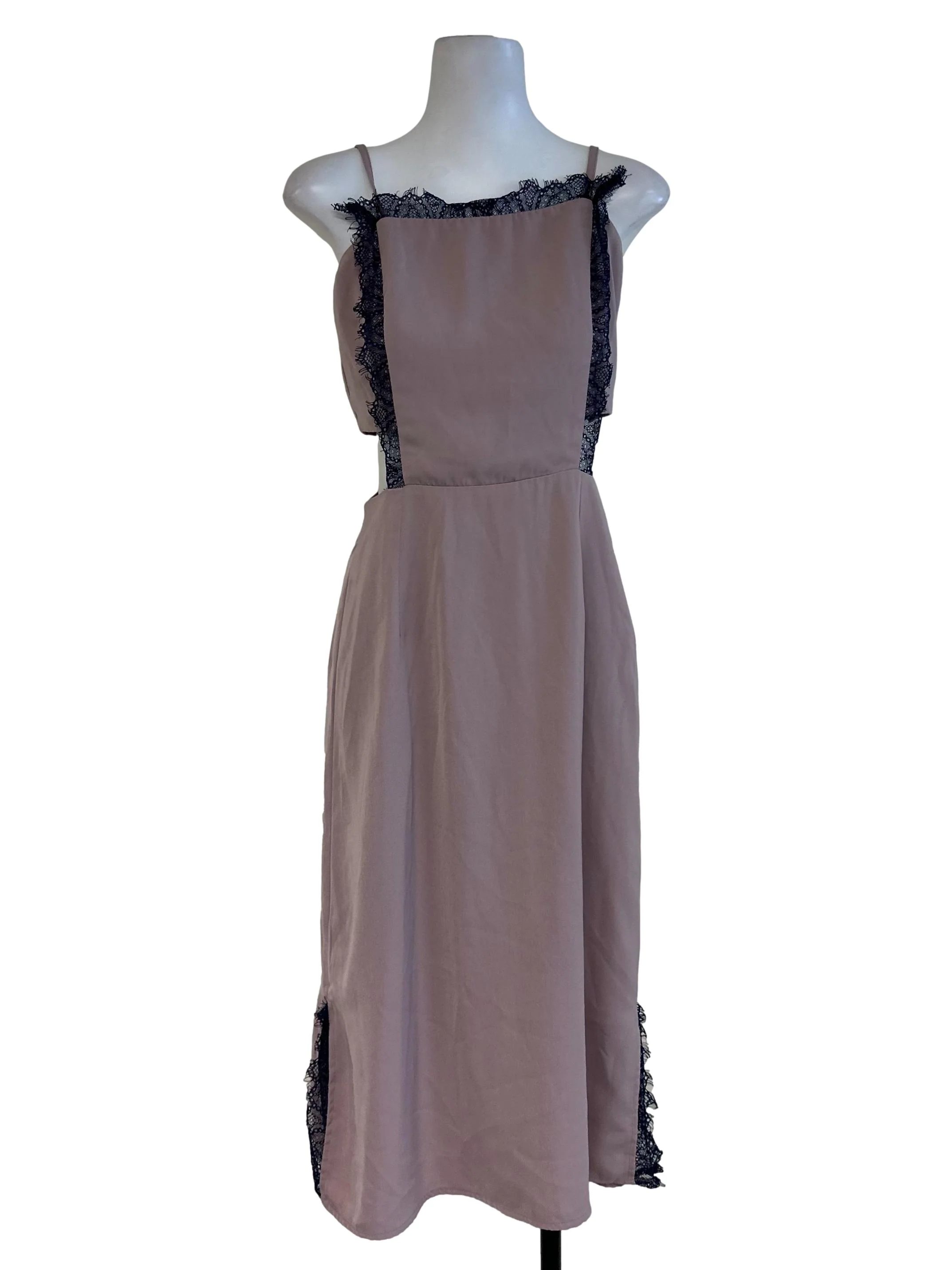 Dusty Brown Lace Apron Dress