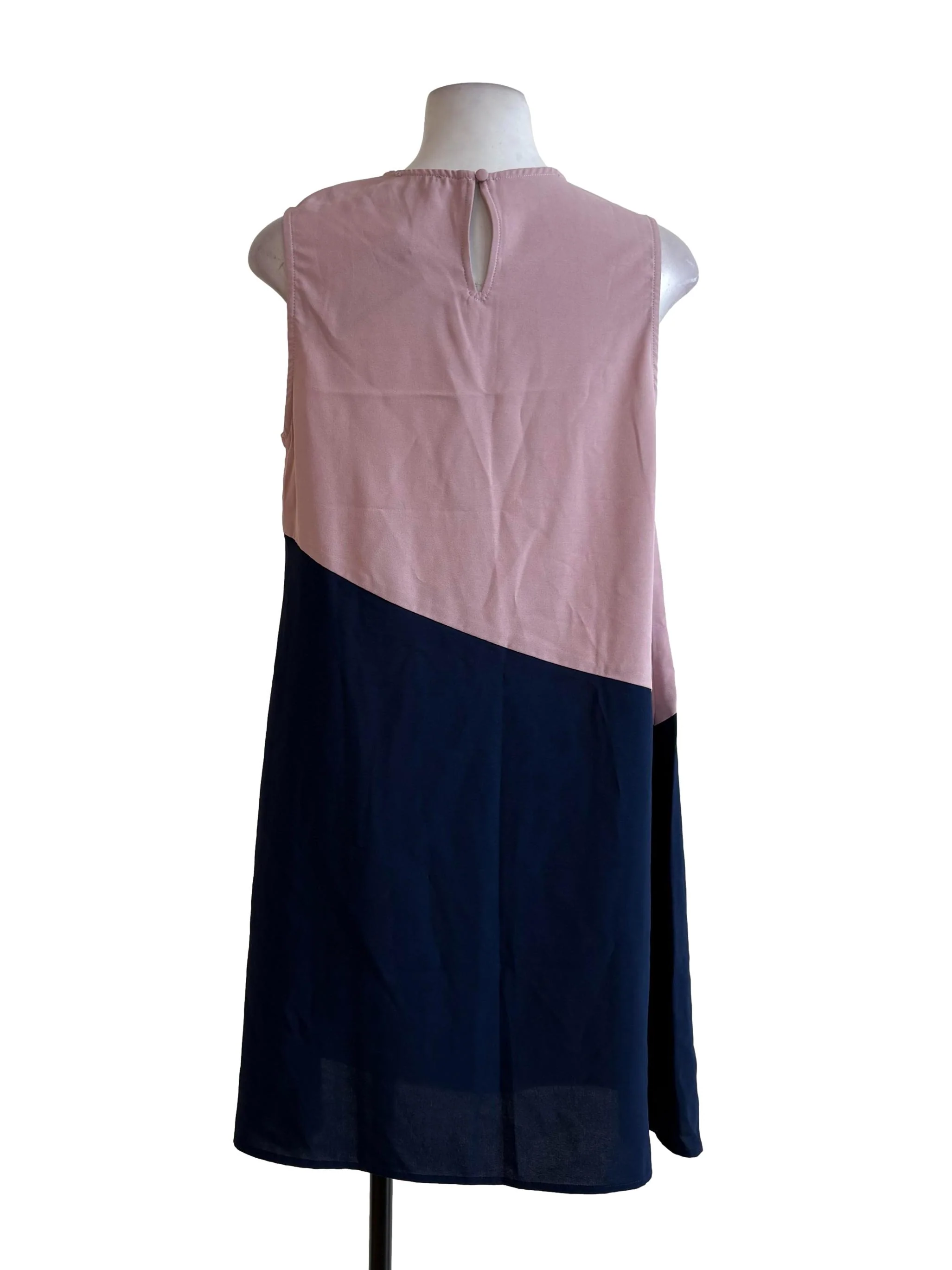 Dusty Pink Blue Flare Dress - Image 2