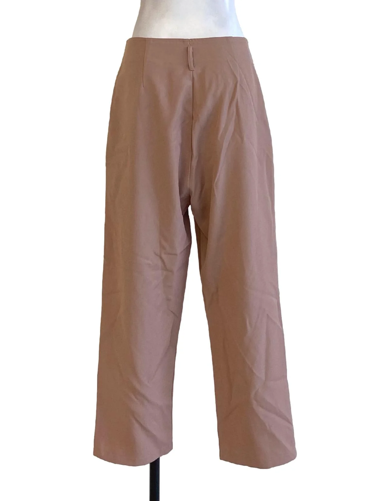 Dusty Pink Buttoned Waist Regular Straight Pants - Image 2