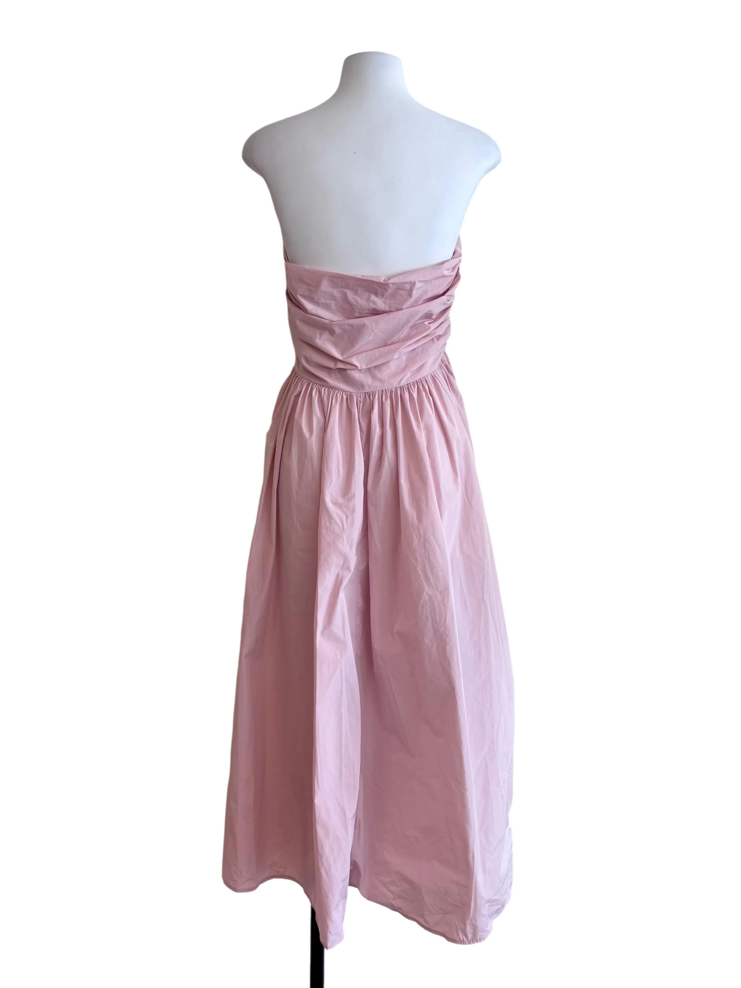 Dusty Pink Drape Strapless Dress - Image 2