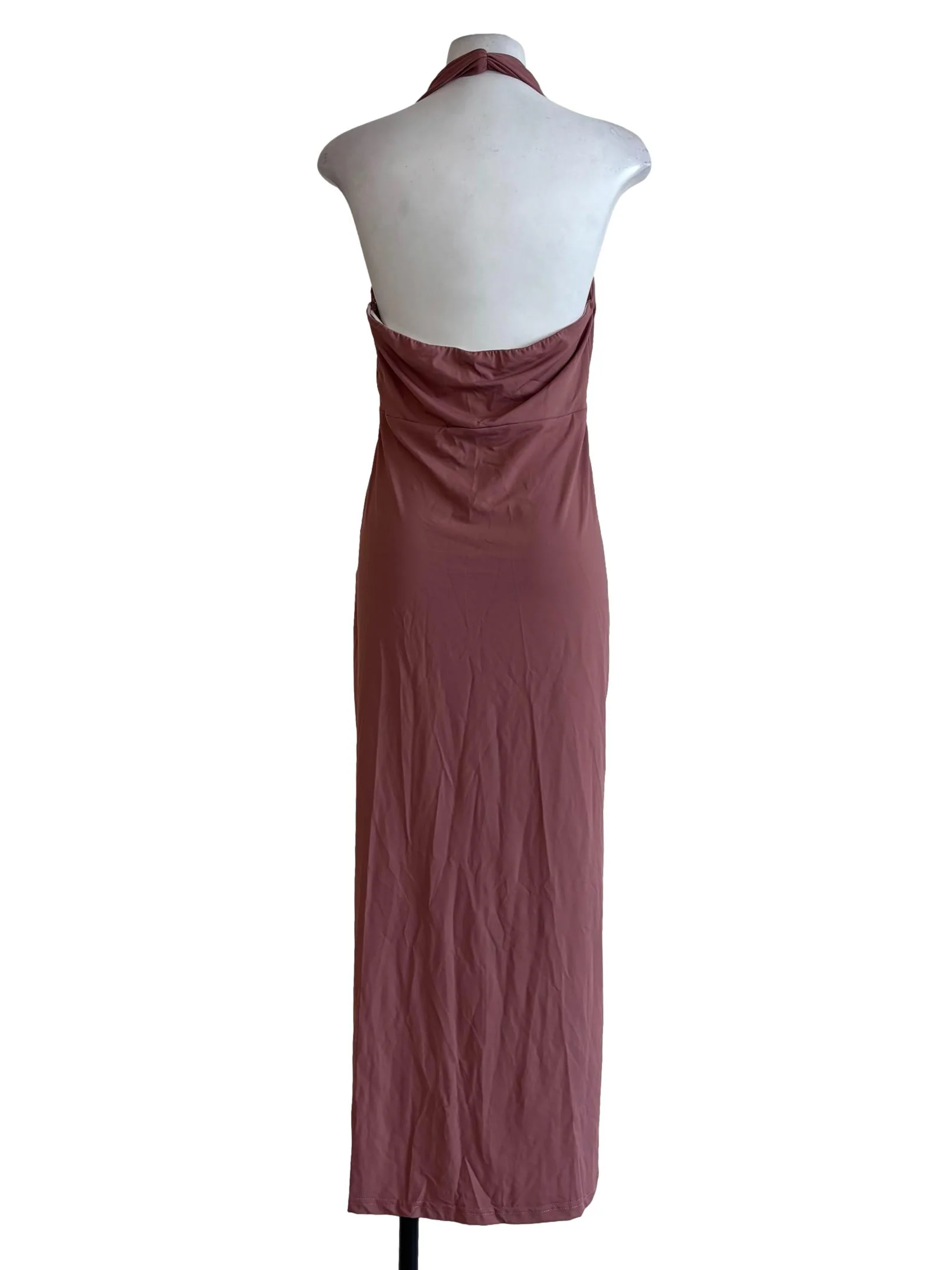 Dusty Pink Halter Bodycon Dress - Image 2