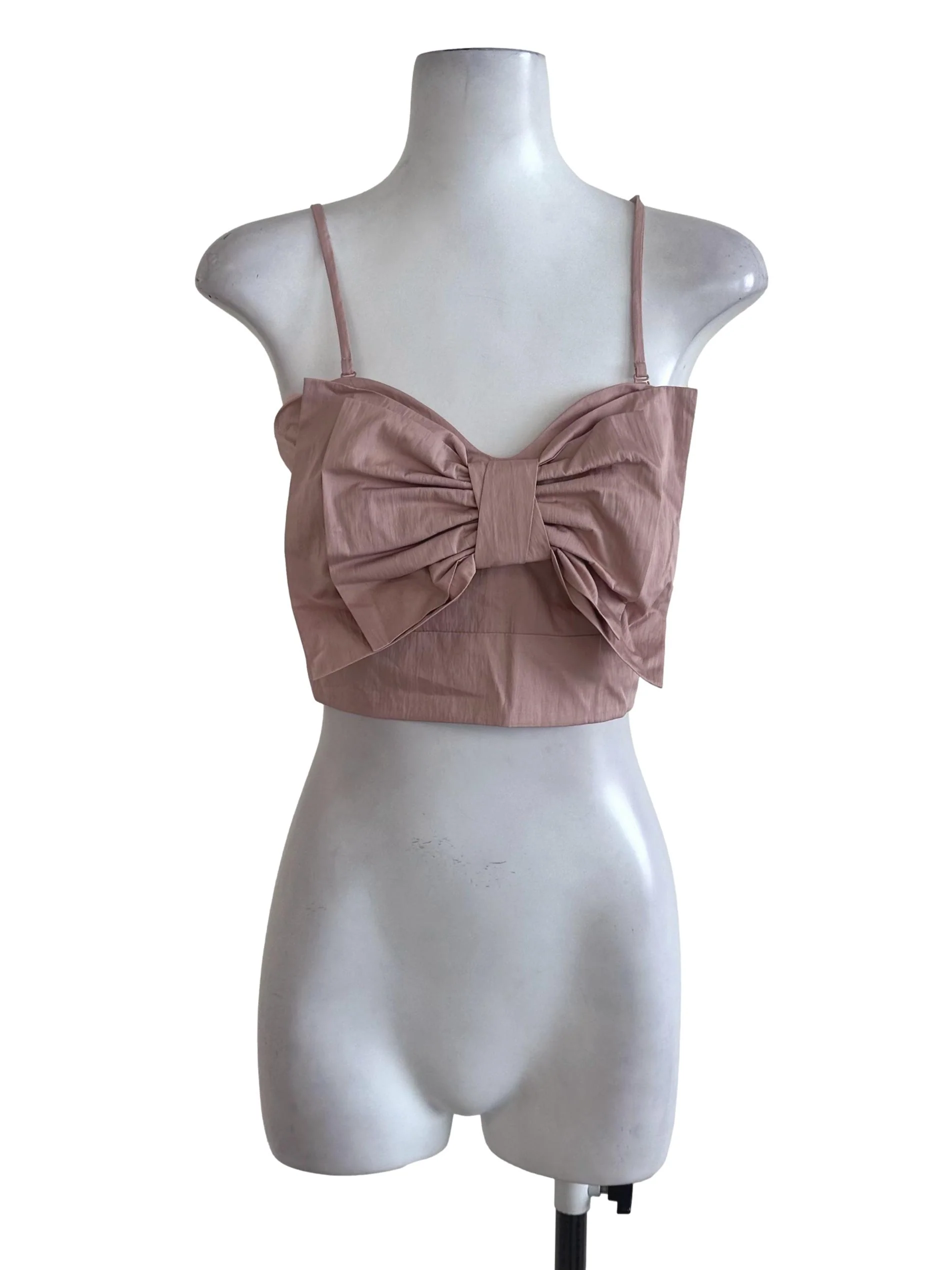 Dusty Pink Ribbon Plain Top