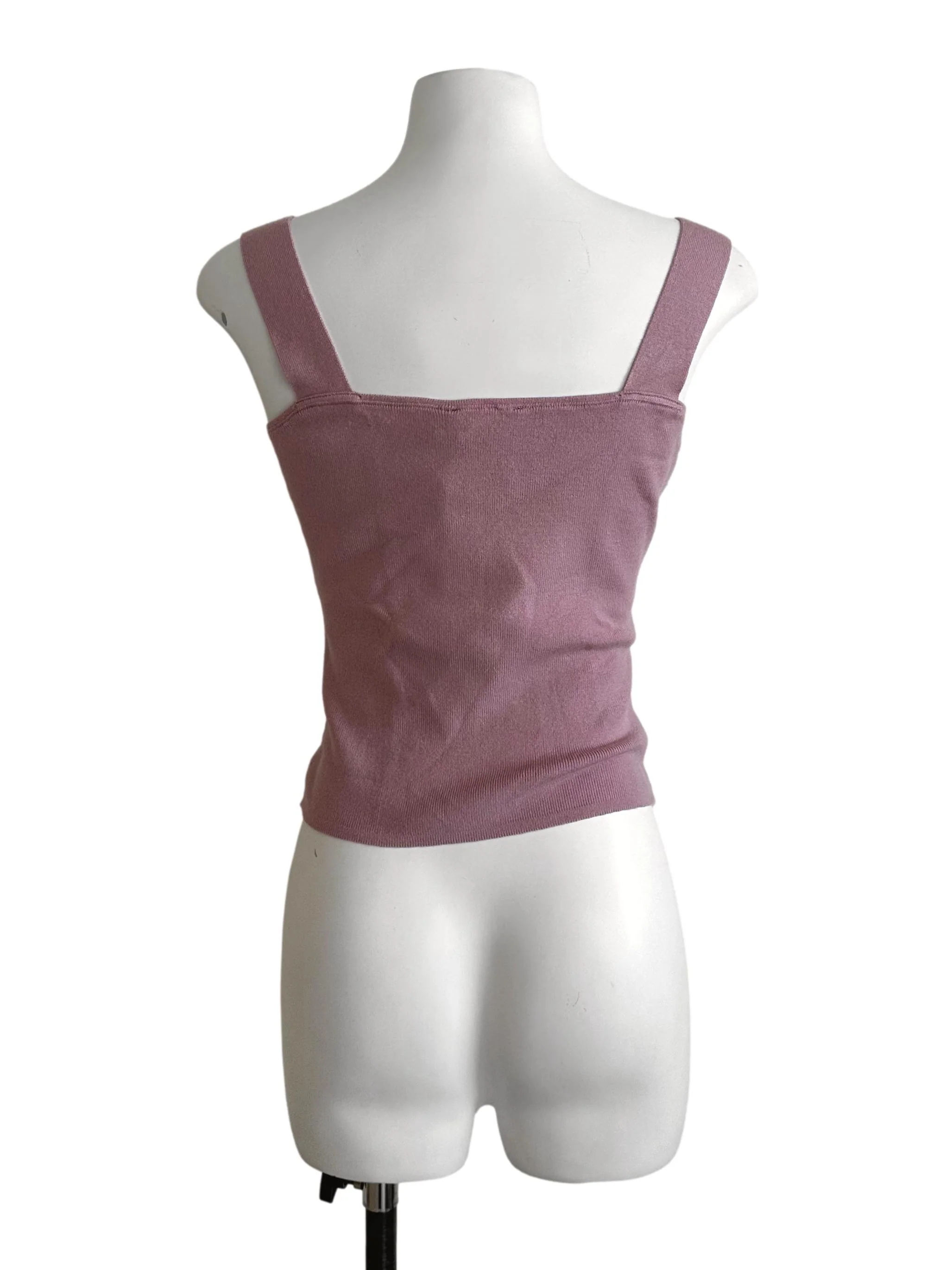 Dusty Pink Square Neck Knit Top TCL - Image 2