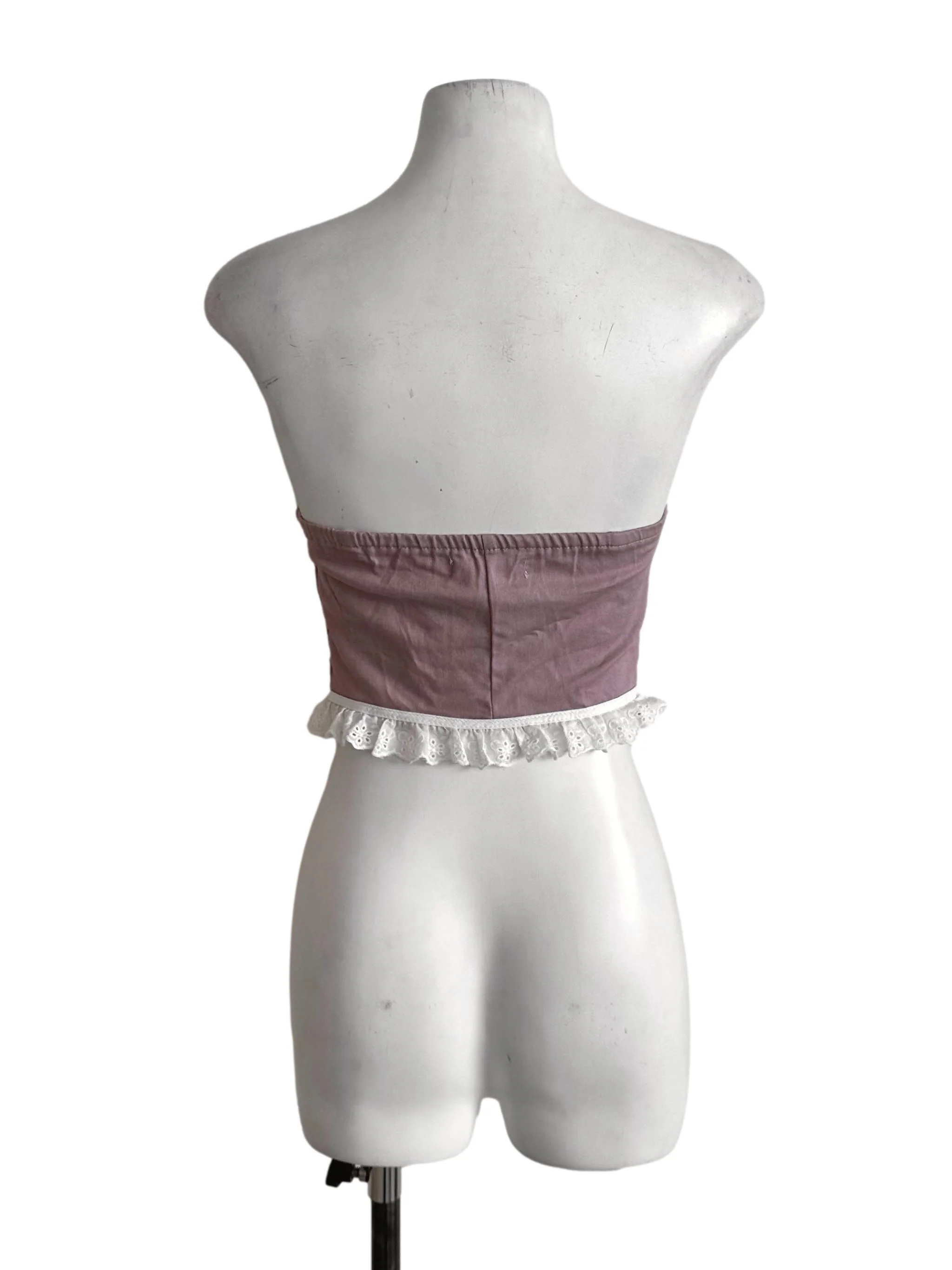 Dusty Purple Fitted Lace Tube Top - Image 2