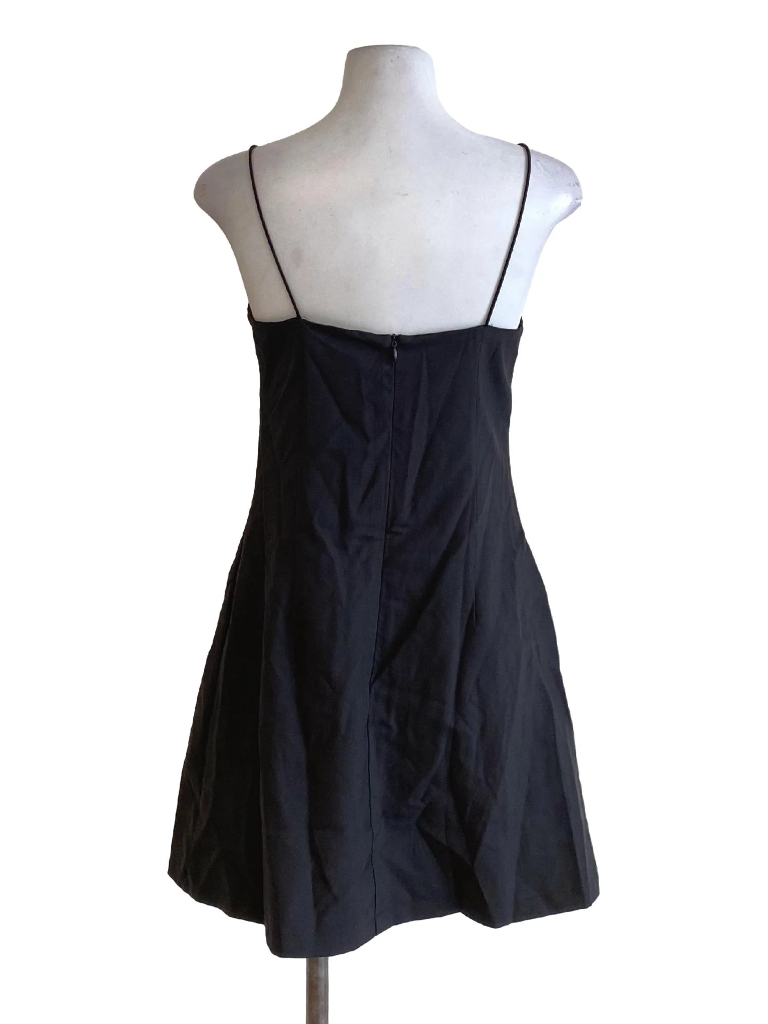 Ebony Black Spaghetti Strap A-Line Dress - Image 2