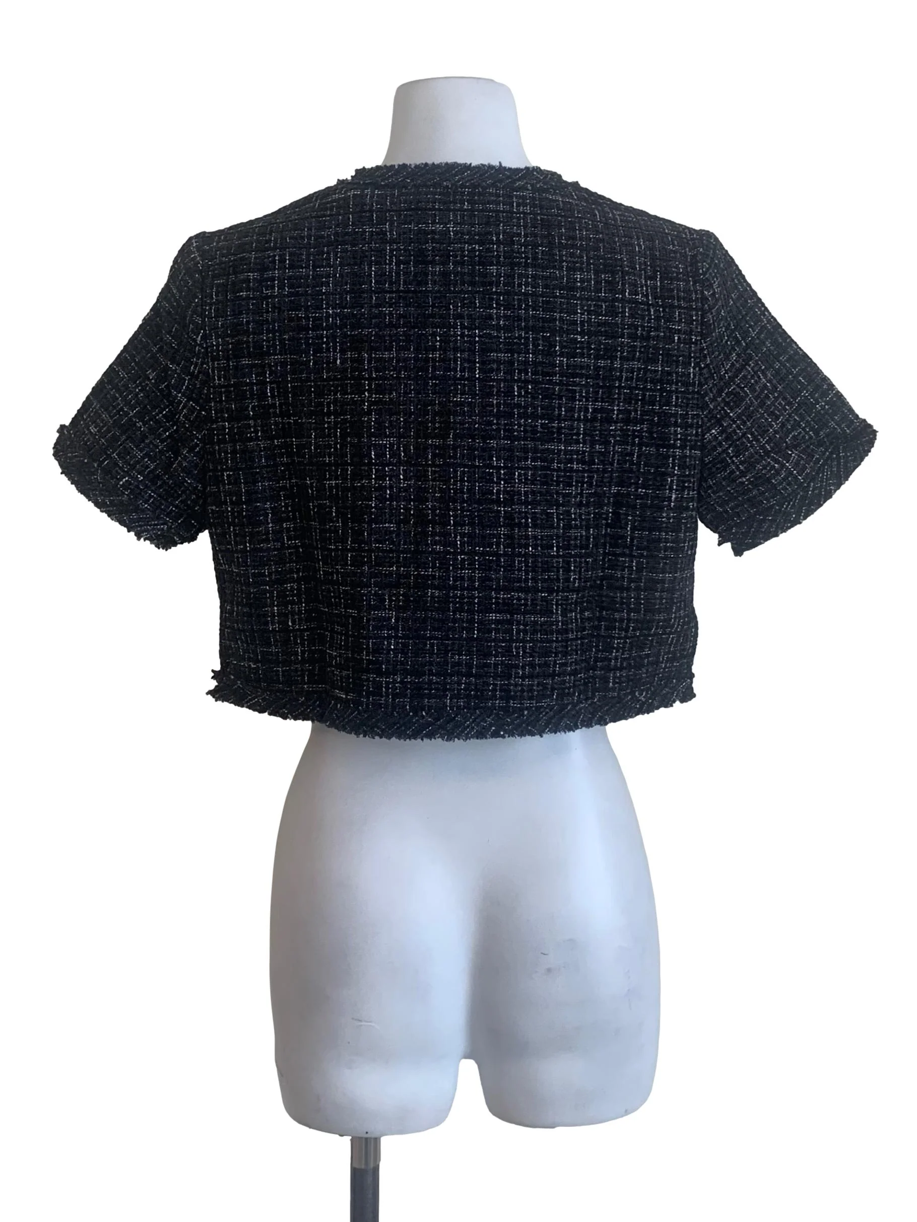 Ebony Black Tweed Top - Image 2