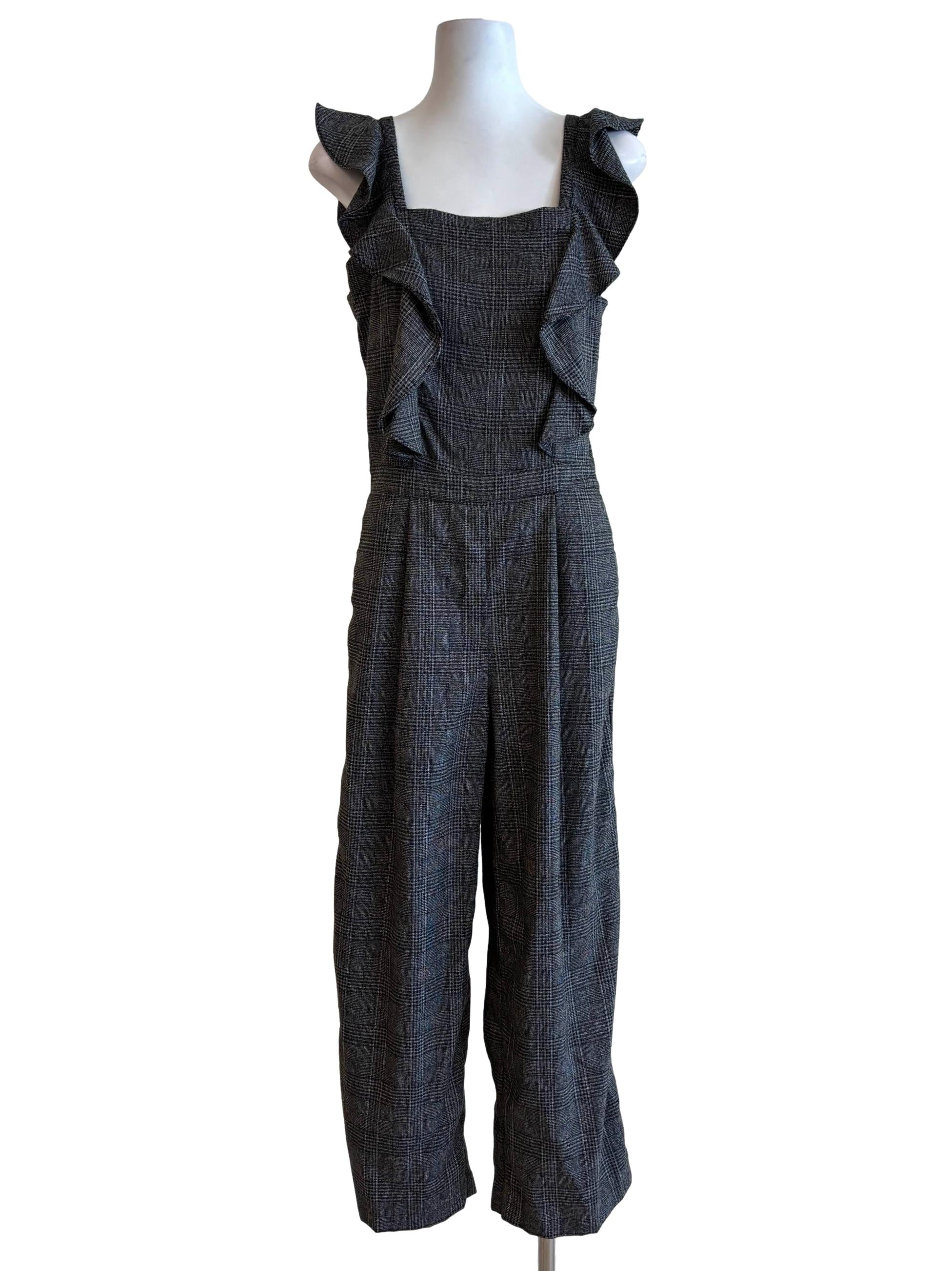 Ebony Sleeveless Ruffle Strap Jumpsuit