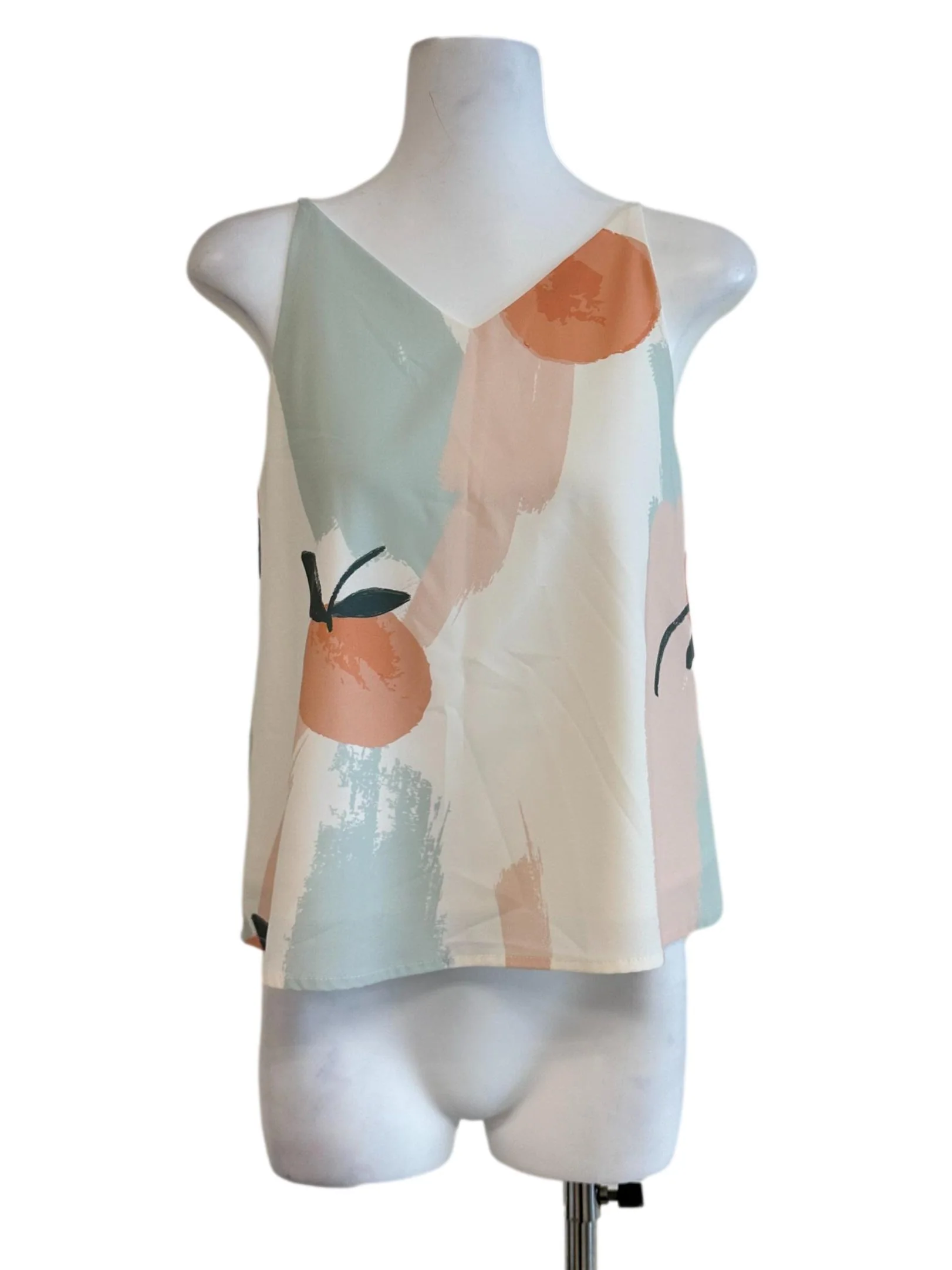 Eggshell White Abstract Pattern Top