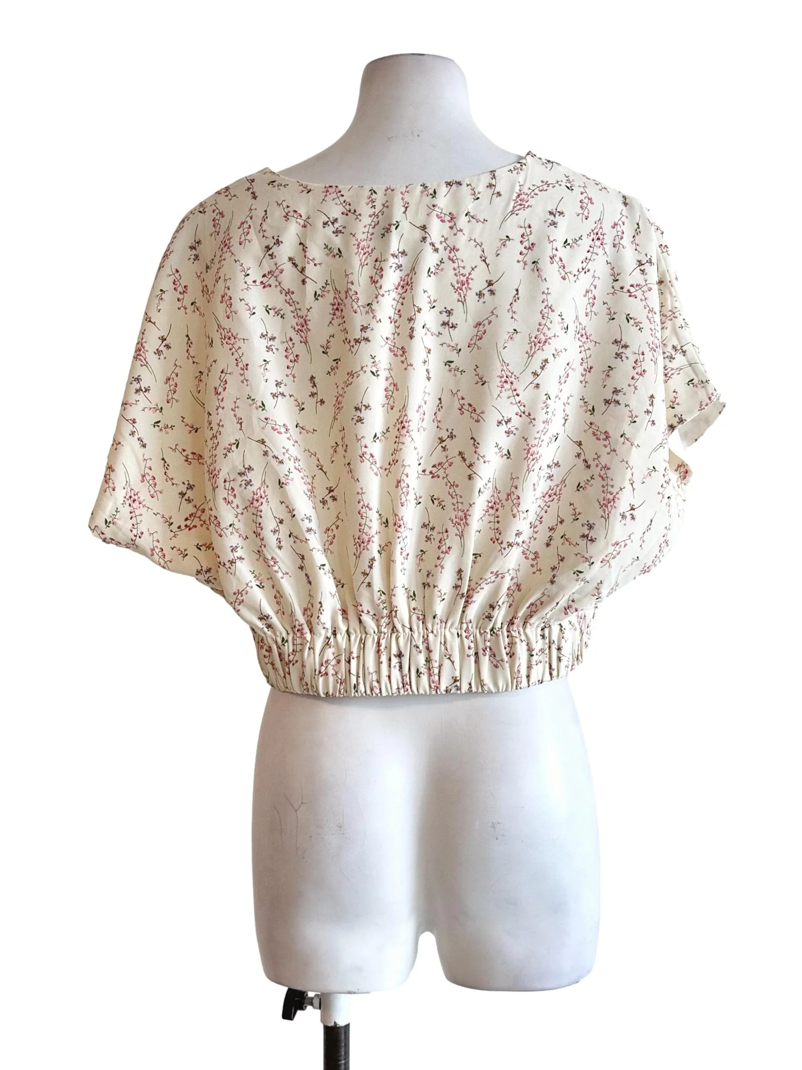 Egg Shell White Flower Printed Top - Image 2