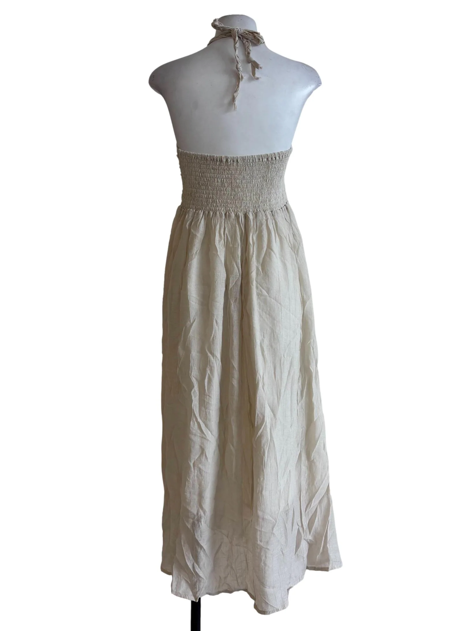Eggshell Halter Cotton Dress - Image 2