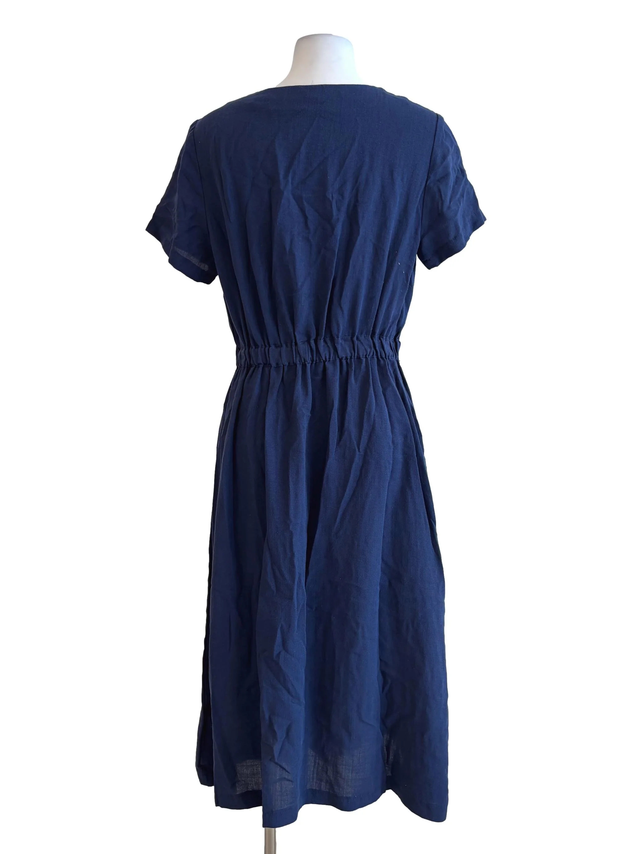 Egyptian Blue Short Sleeve Buttoned Dress TWL - Image 2