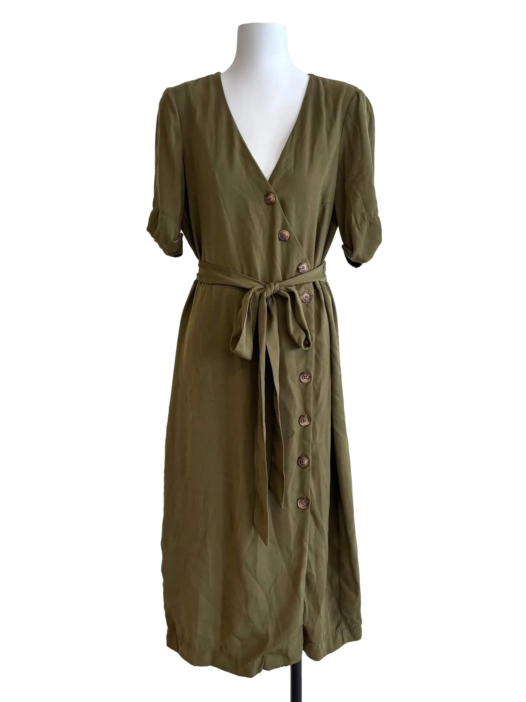 Emelie Dress In Olive Green CSN - Image 3