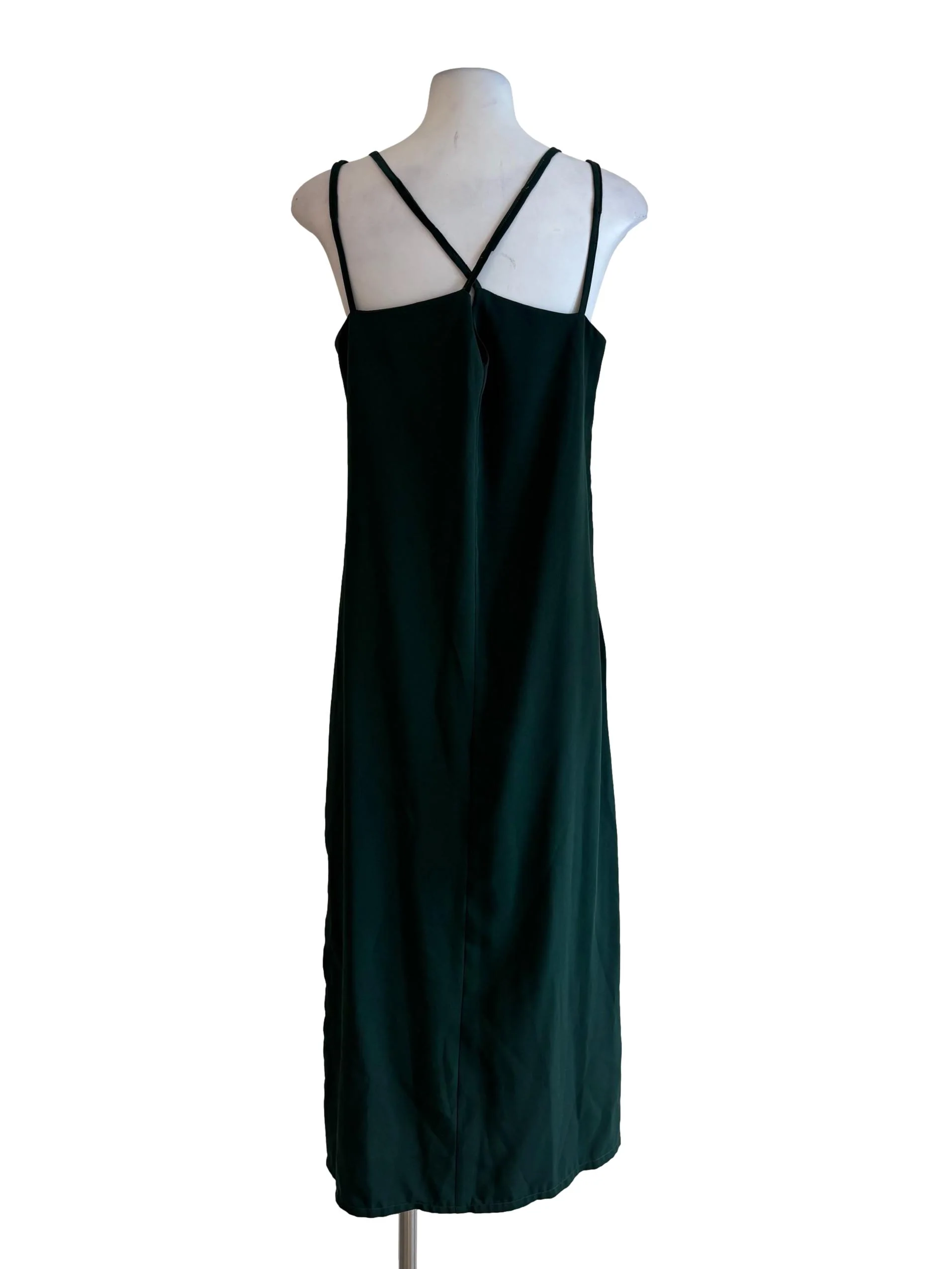 Emerald Green Sleeveless Slip Dress - Image 2
