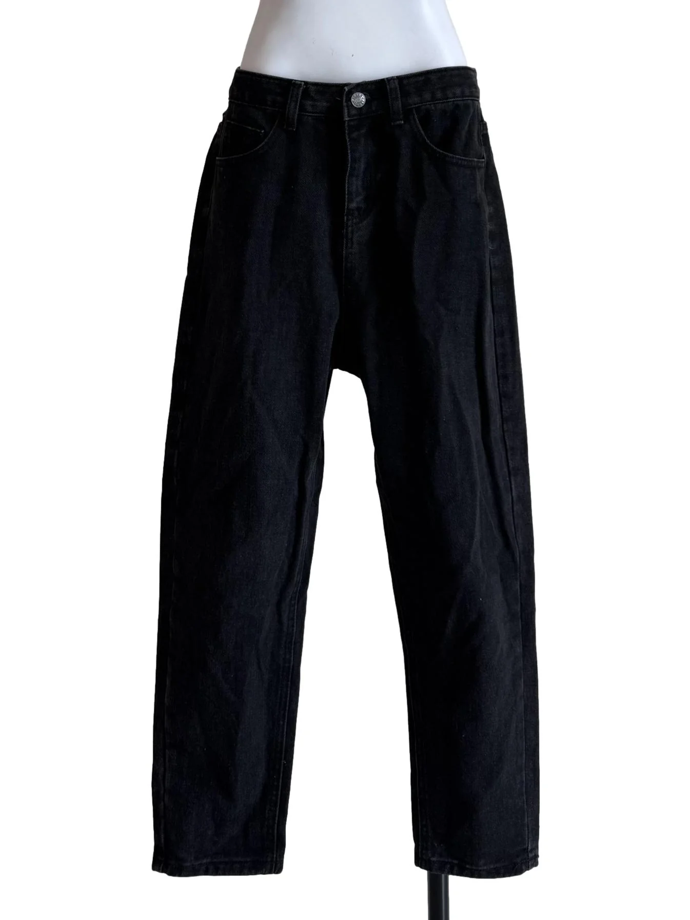 Faded Black Straight Cut Jeans