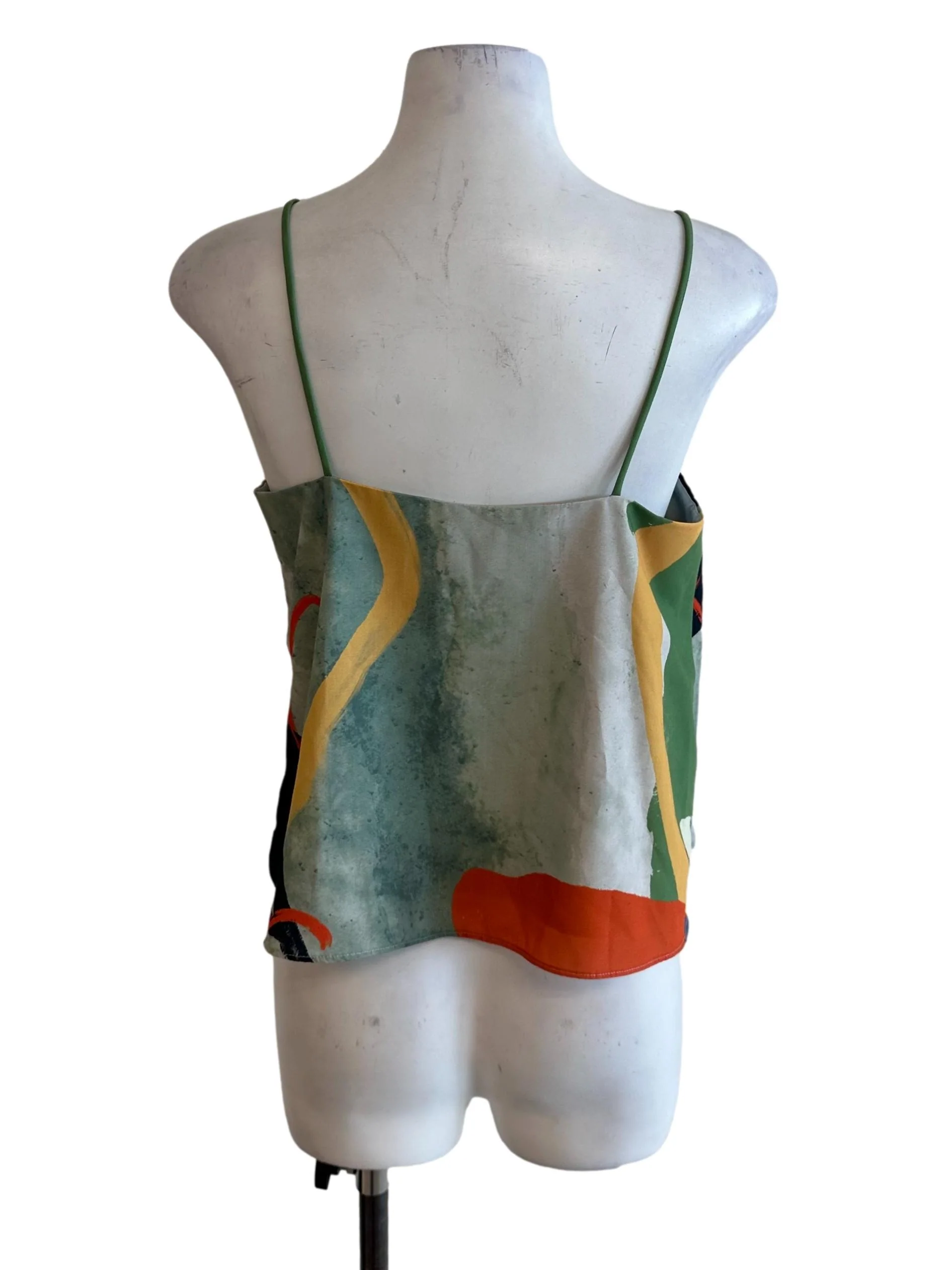 Fern Green Abstract Pattern Square Neck Top OSN - Image 2