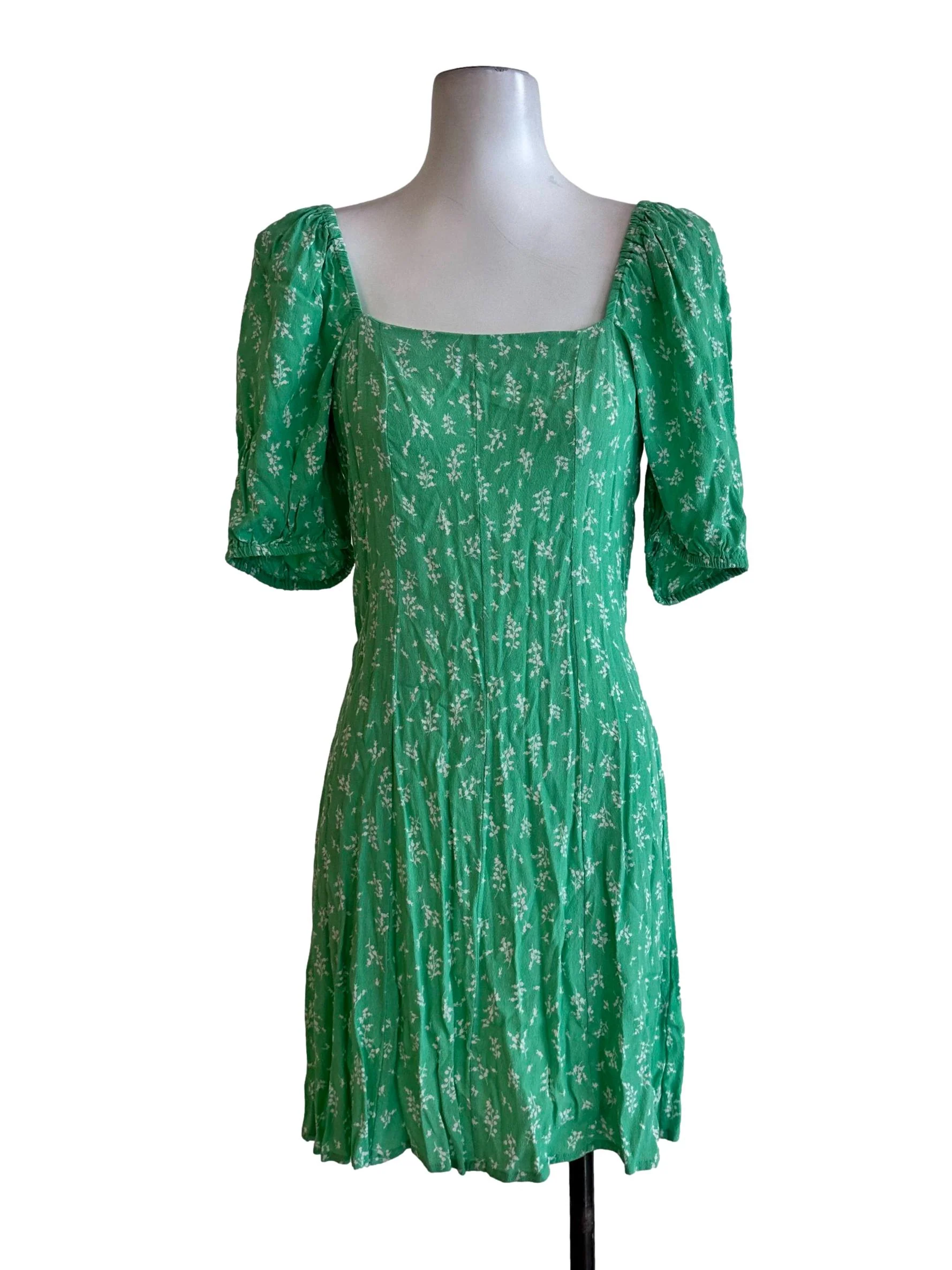 Fern Green Floral Printed Dress