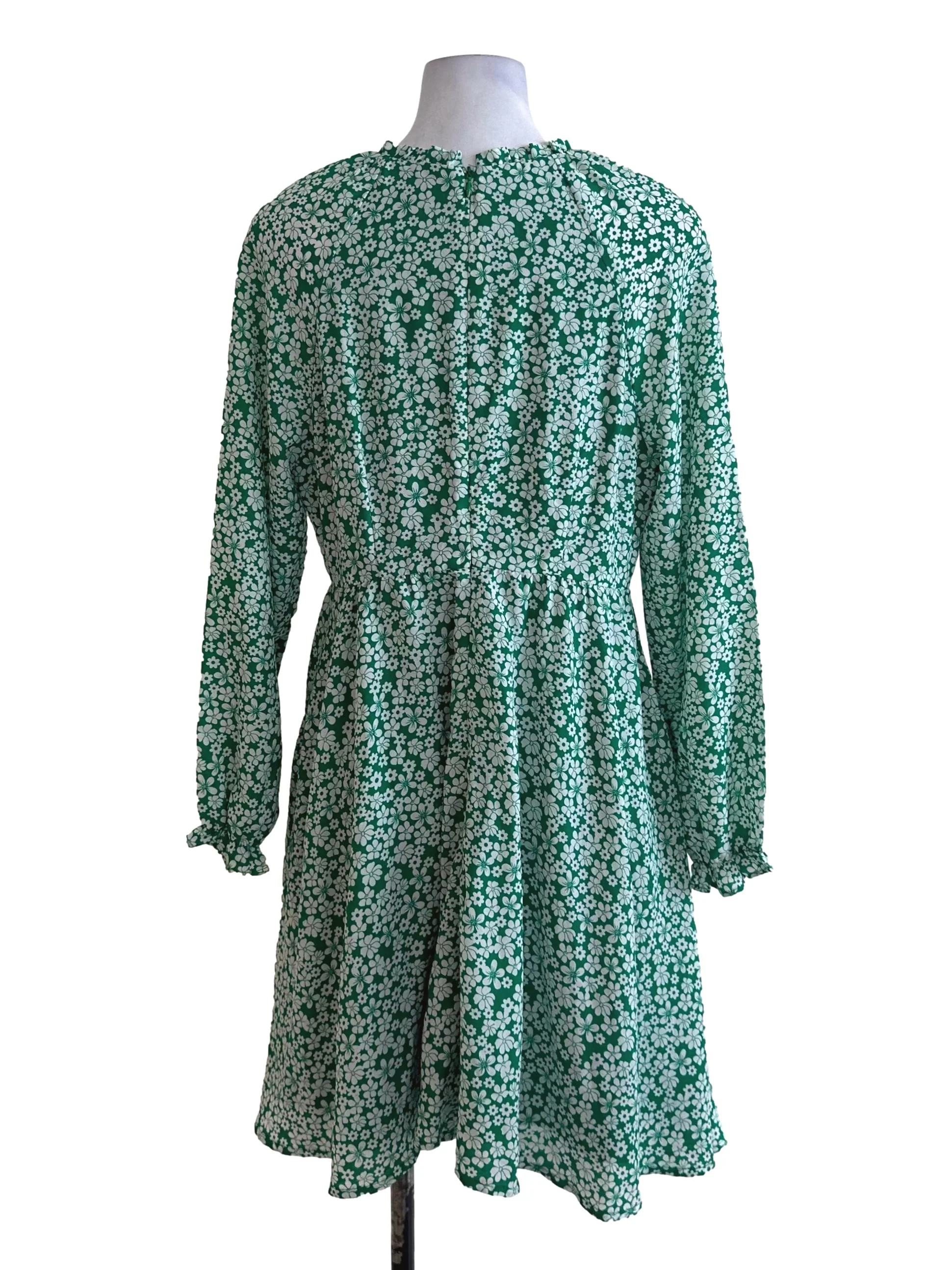 Fern Green Pattern Long Sleeve Dress - Image 2